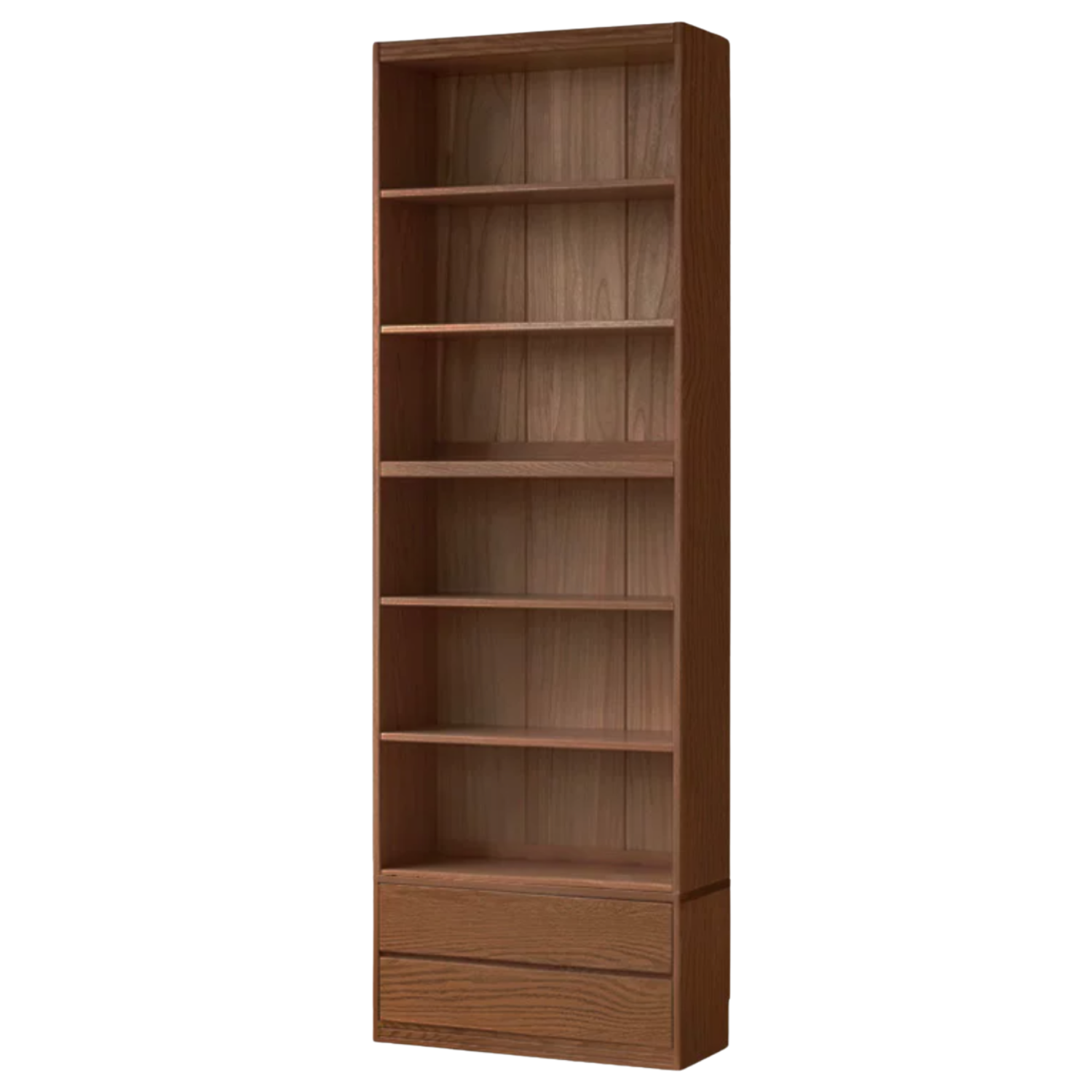 Black Walnut, Oak, Ash Solid Wood Floor-Standing Bookcase with Luxury Storage Cabinet