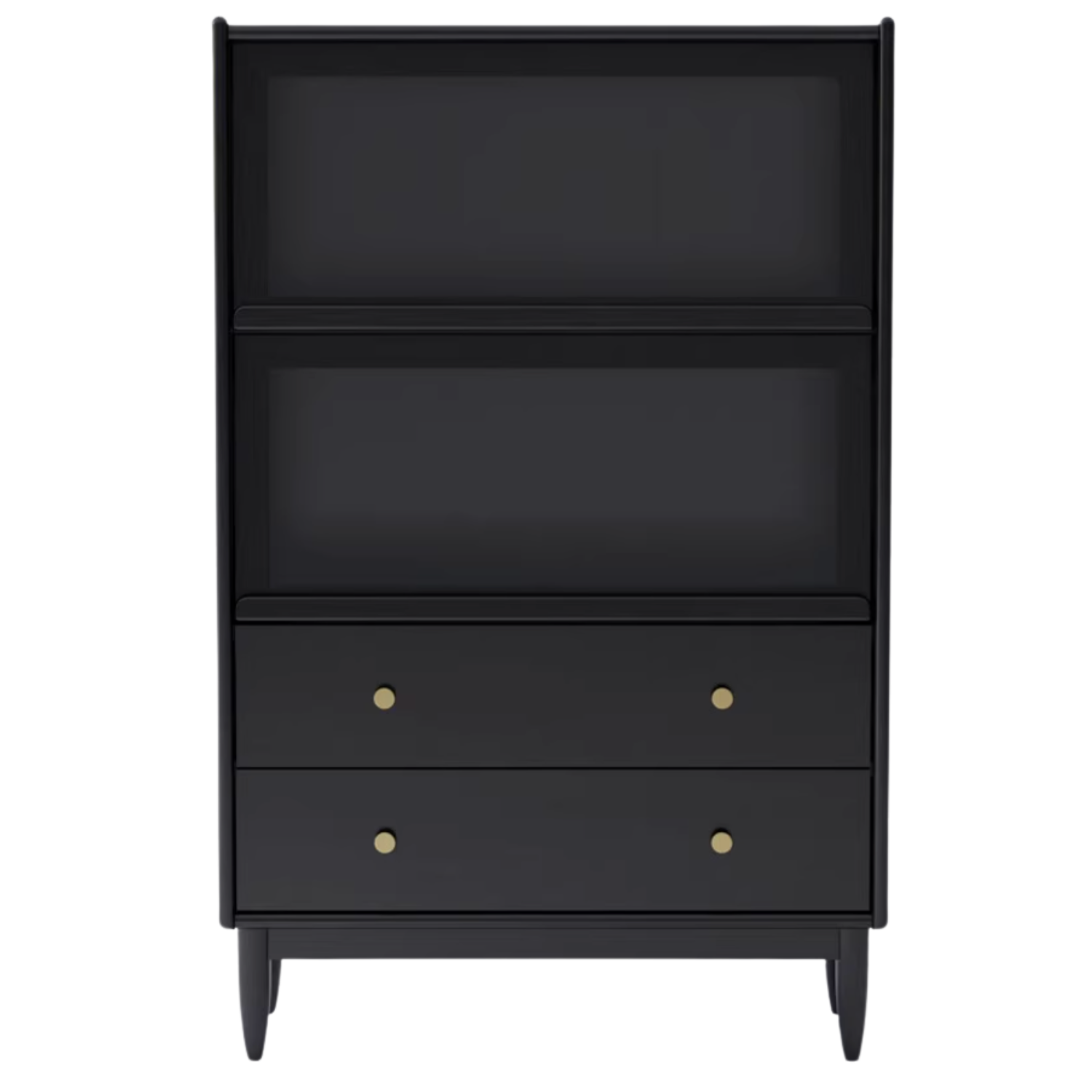 Oak, Ash Solid Wood Side Cabinet LED Lights Smoked