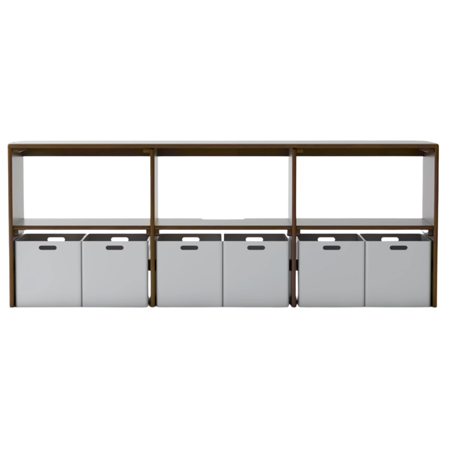 Oak, Solid Rubberwood TV Cabinet Minimalist Children's Toy Storage.