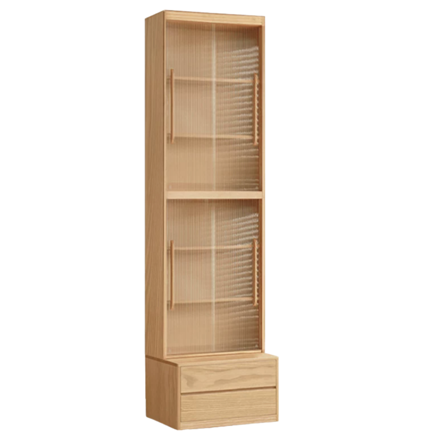 Ash Solid Wood Wall-Mounted Bookcase with Integrated Study Shelf