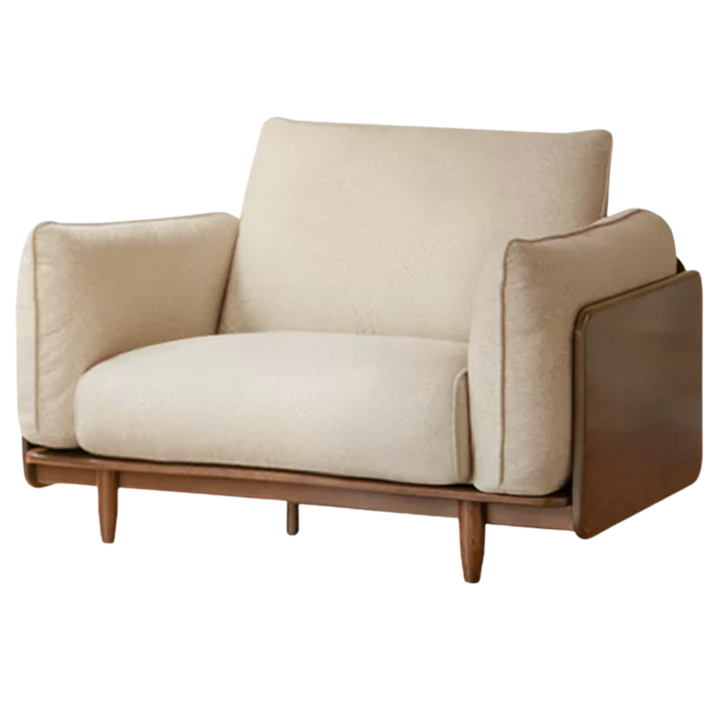 Black Walnut, Oak Solid Wood Sofa with Italian Light Luxury Design