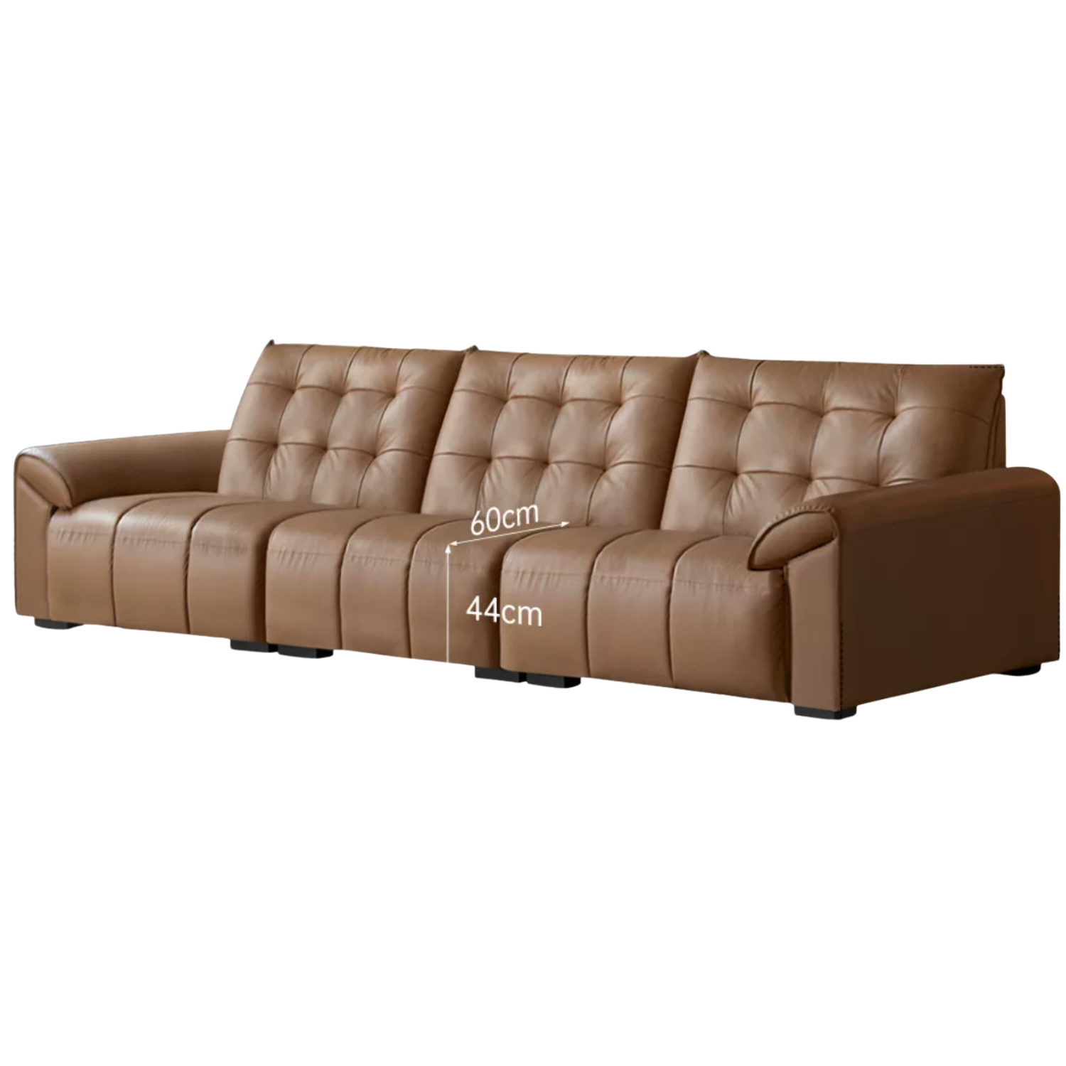 Genuine Leather  Oversized Tufted  Deep-Cushion  Sofa