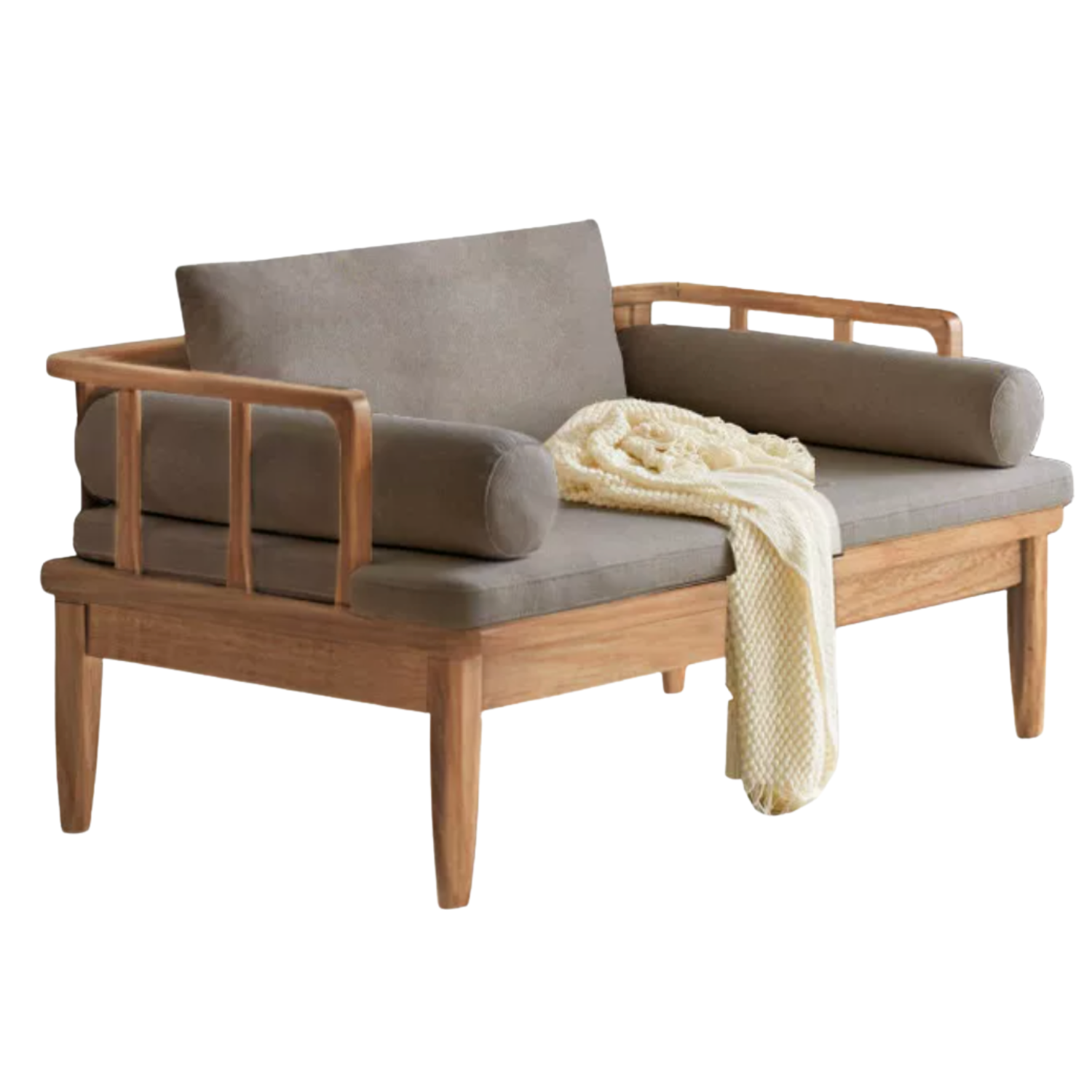 Black Walnut Solid Wood Winter and Summer Dual-use Sofa.