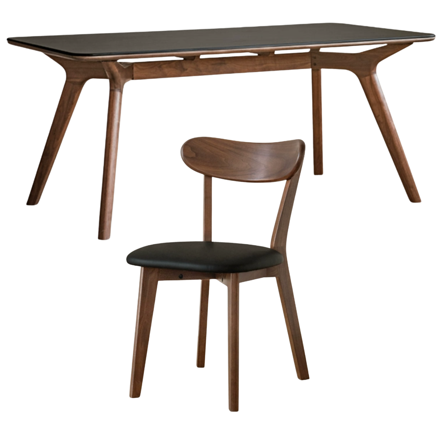 Black Walnut Solid Wood Rock Slab Dining Table