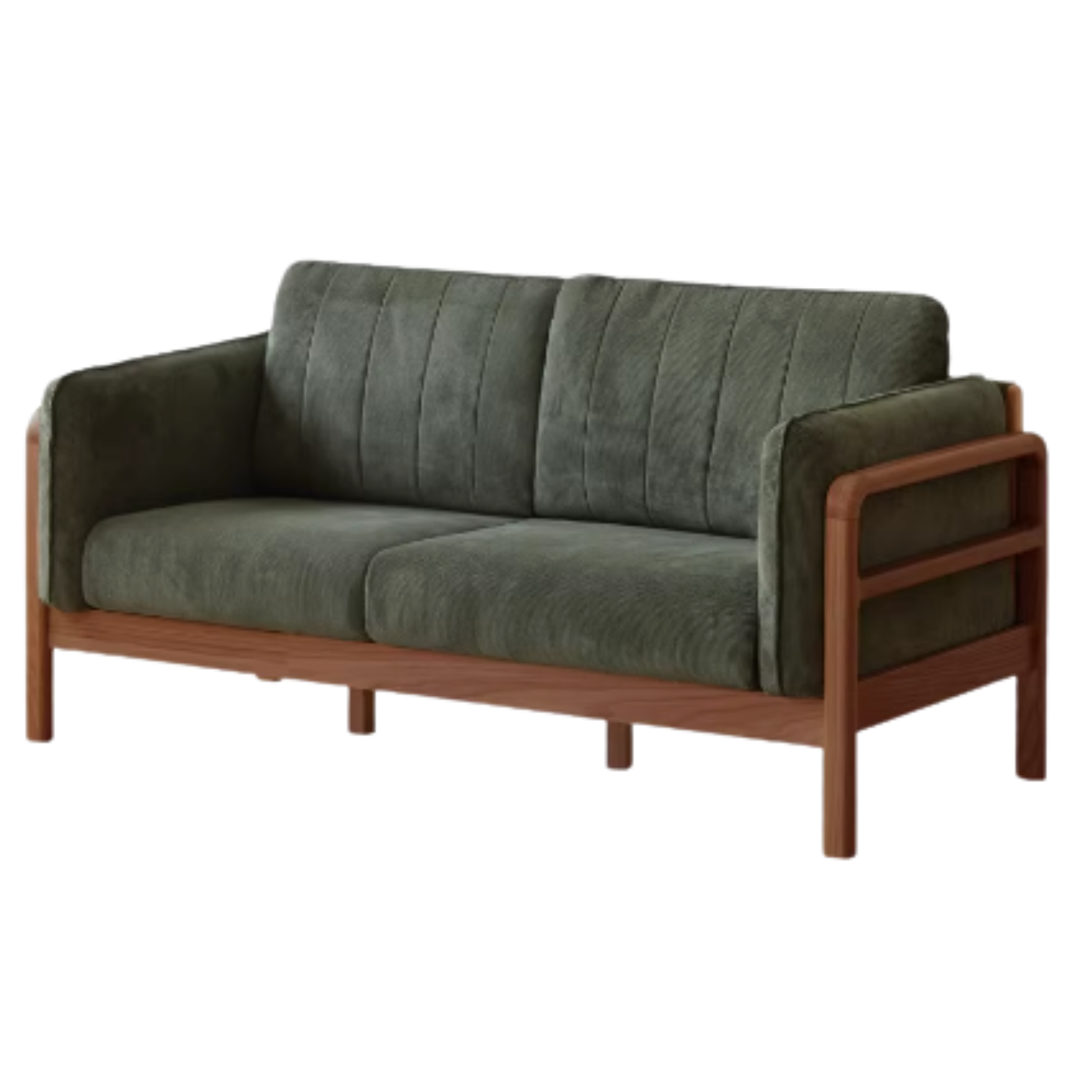 Fabric Solid Wood Modern Simple Fabric Straight Sofa