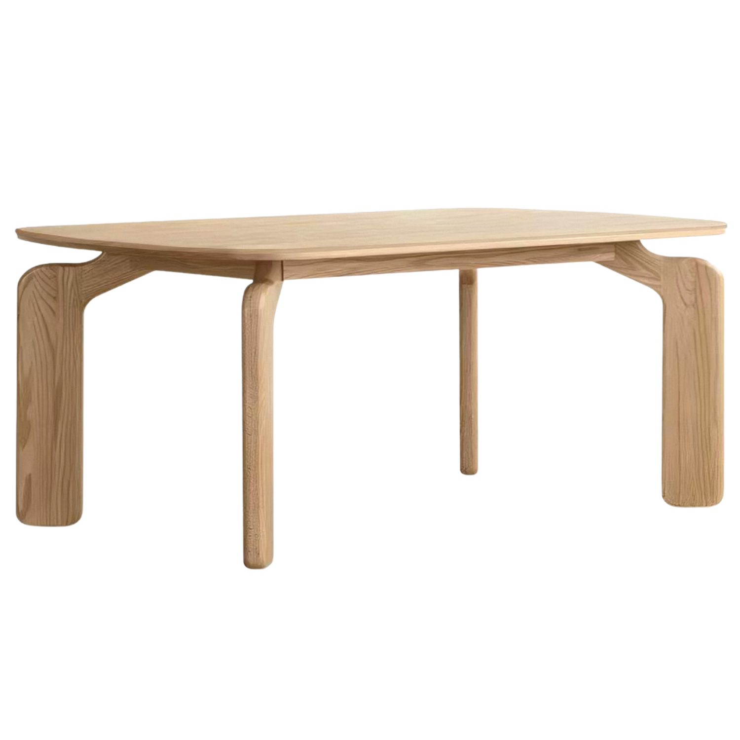 Oak, Rubberwood, Ash Solid Wood Modern Rock Plate Dining Table