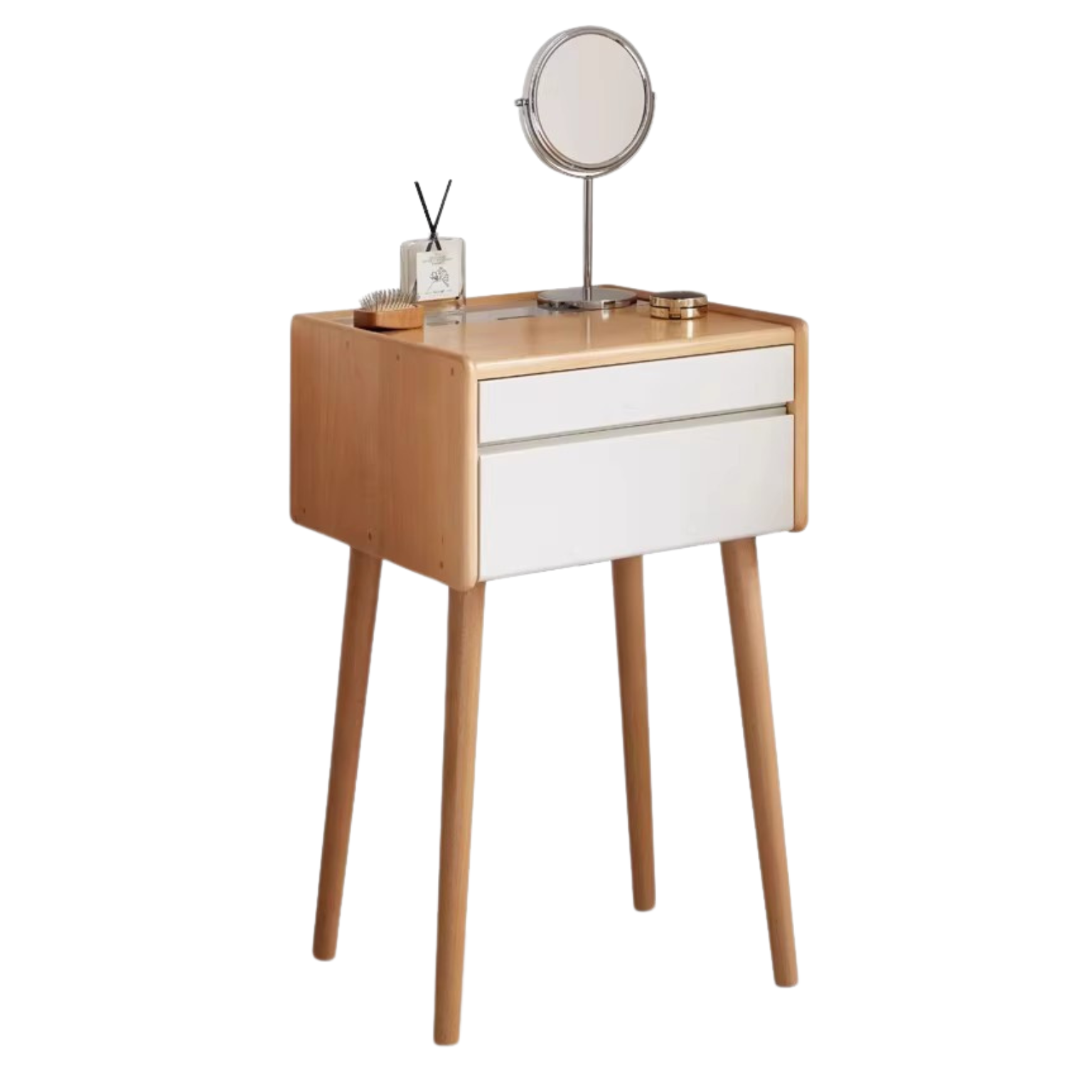 Beech Solid Wood Dressing Table Small Bedside Table: