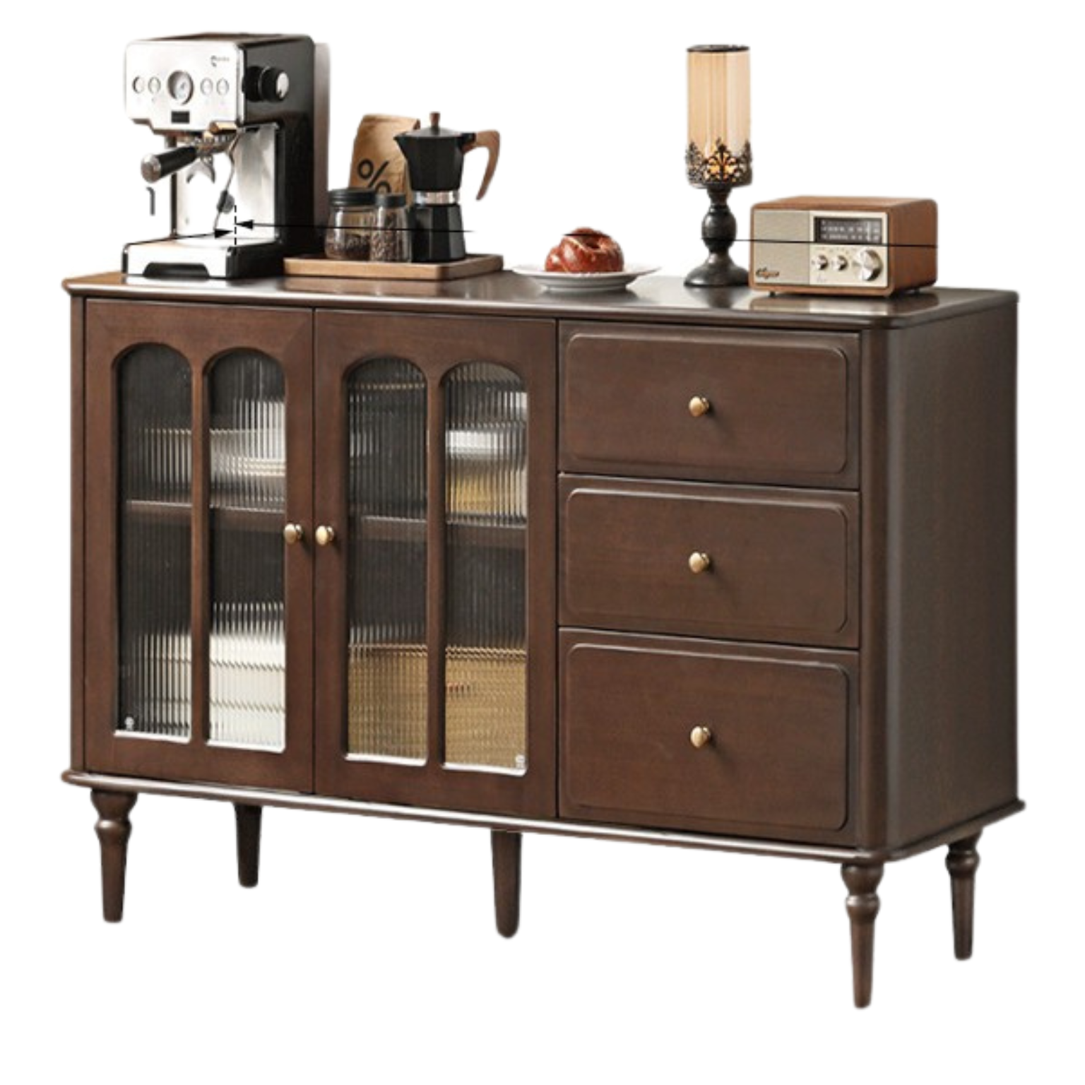 Poplar Solid Wood American Retro Dining Sideboard