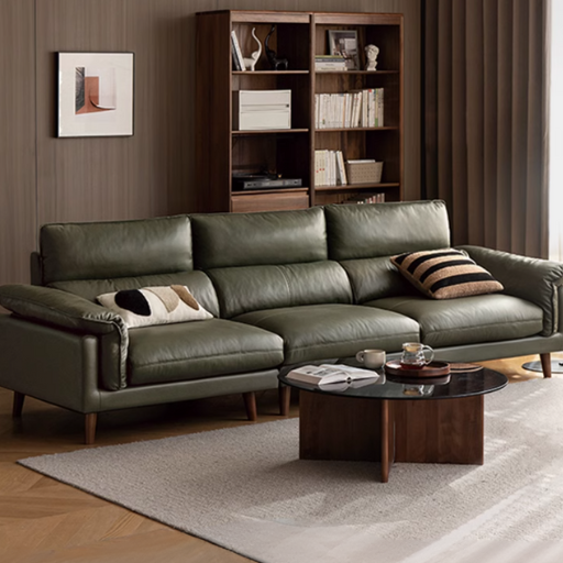 Leather first layer cowhide straight sofa