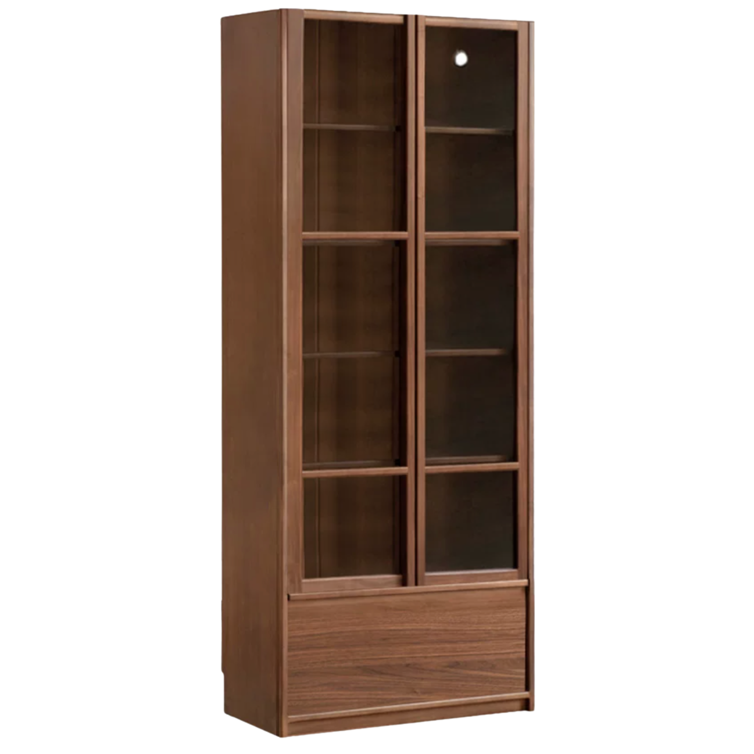 Black Walnut Solid Wood Light Luxury Bookcase and Storage