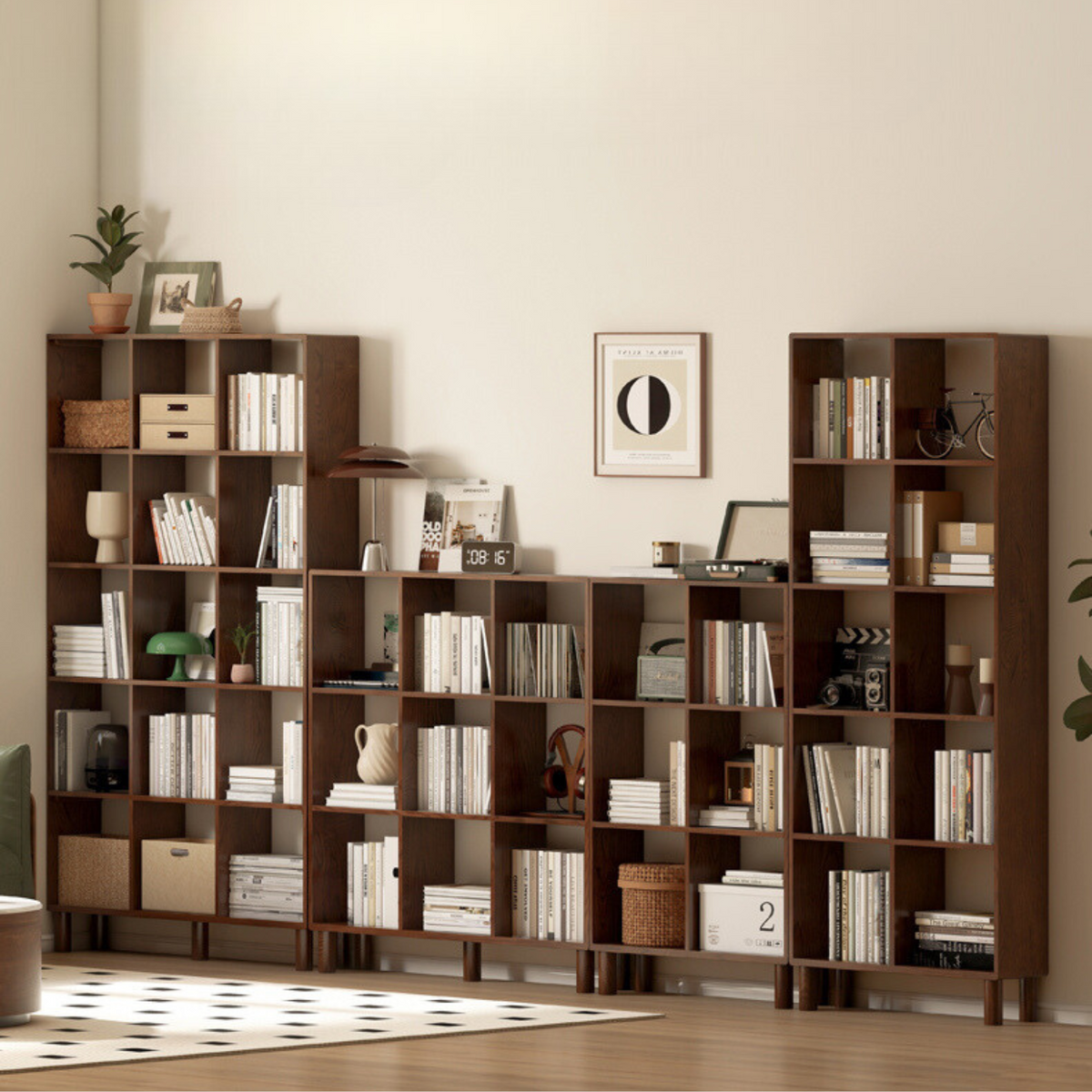 solid wood bookshelf study display rack simple bookcase free ...