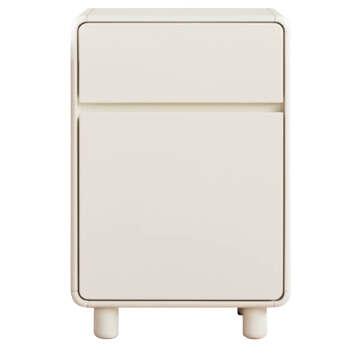 Beech, Pine, Oak, Tulipwood Solid Wood, Solid RubberWood White Cream Style Nightstand