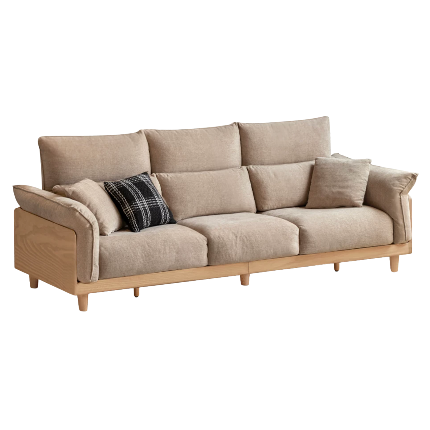 Oak, Ash Solid Wood high-back sofa