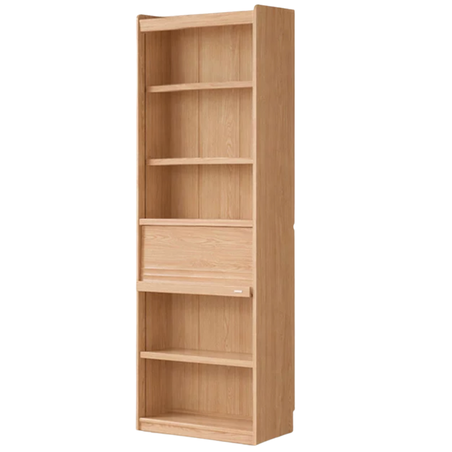 Oak, Ash Solid Wood Display Bookcase with Wall-Mounted Option and Storage Cabinet
