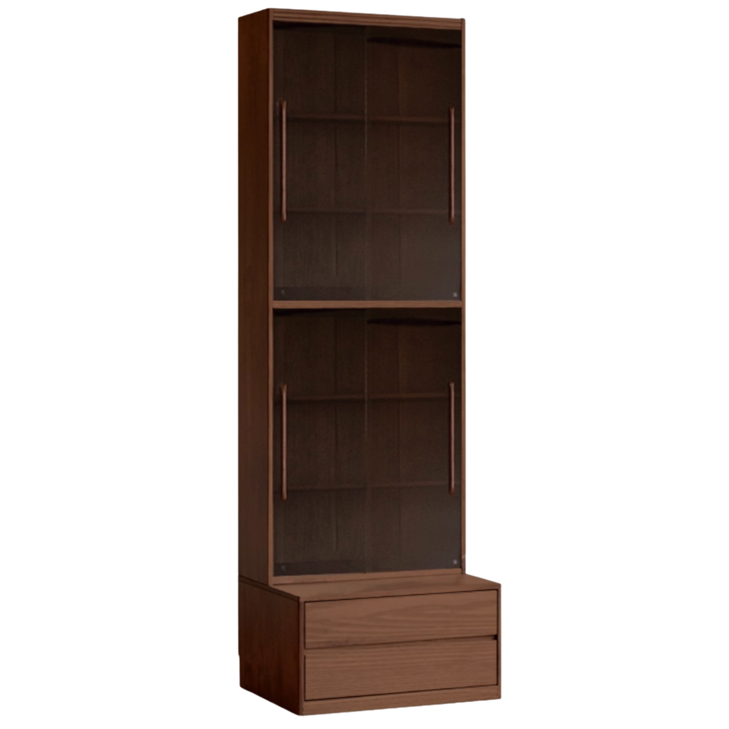 Black Walnut, Oak, Sandalwood, Ash Solid Wood Light Luxury Combined Bookshelf With Seat