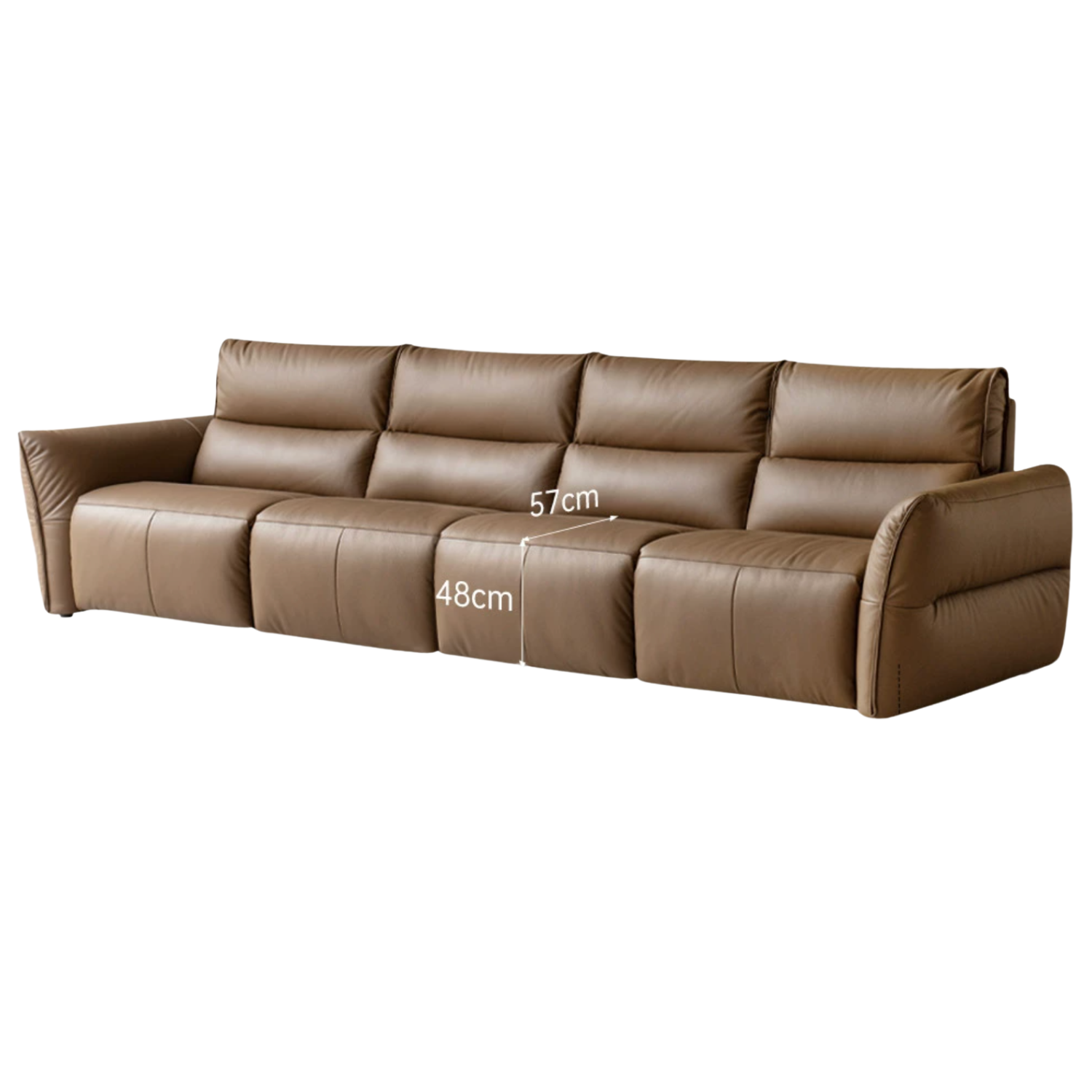 Genuine Leather Sofa Italian Light Luxury Tofu Block Sofa