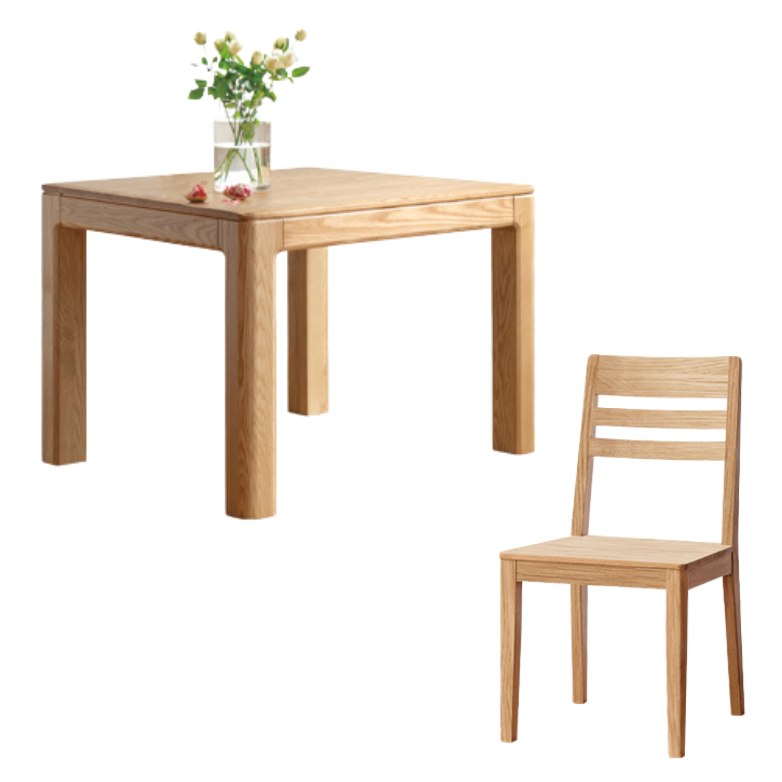 Ash solid wood long dining table,