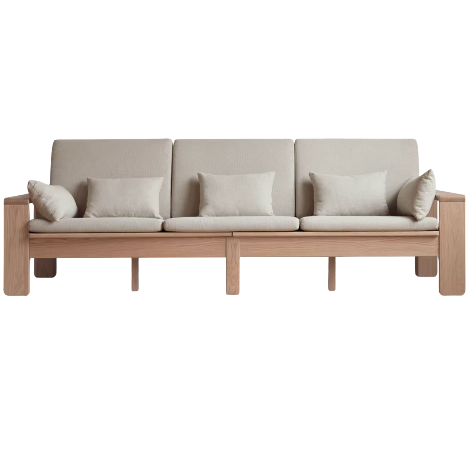 Oak, Ash Solid Wood Modern Nordic Fabric Sofa.