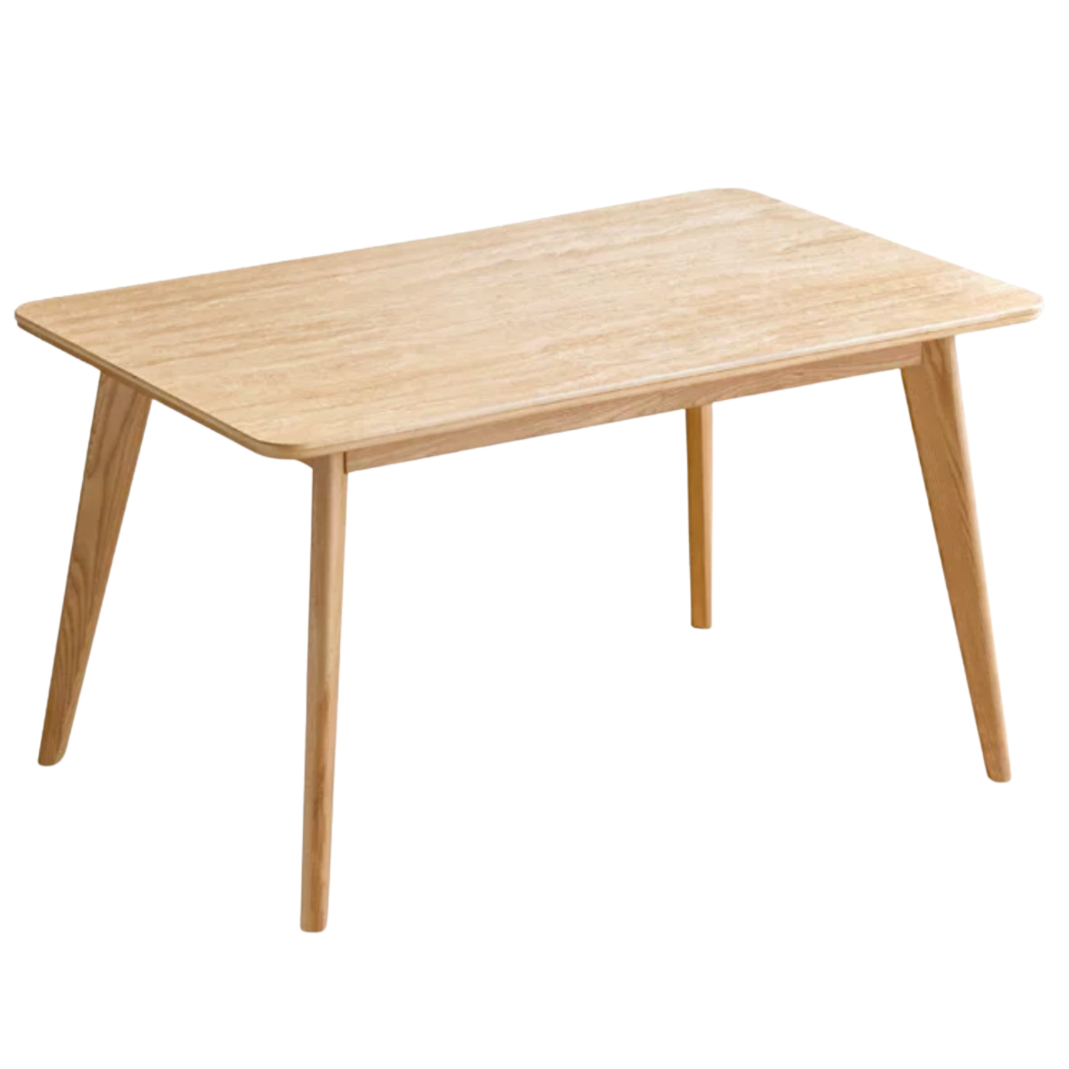 Ash Solid Wood Nordic Dining Table With Rock Slab Surface