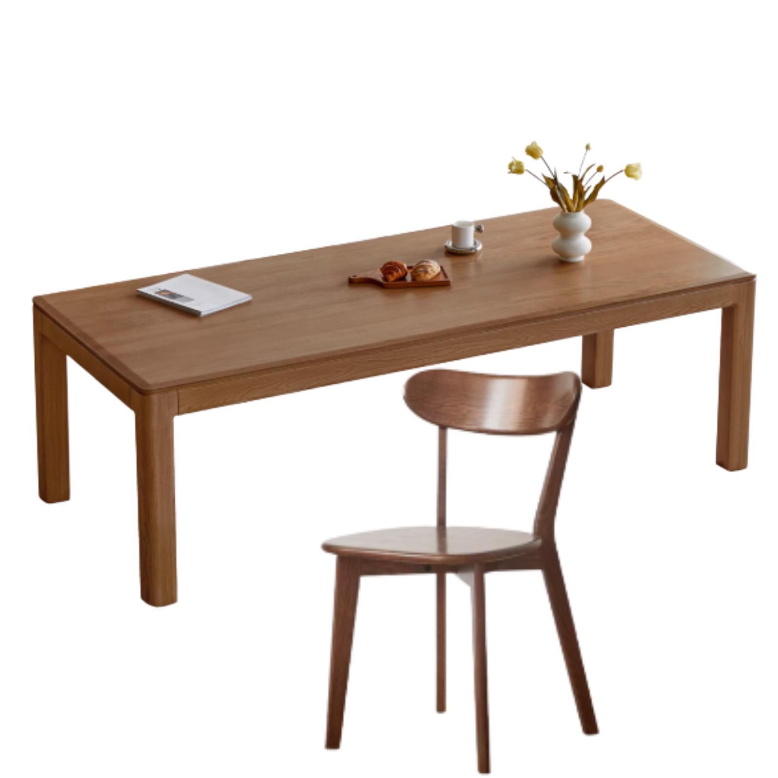 Black Walnut, Ash, Red Oak Solid Wood Large Dining Table