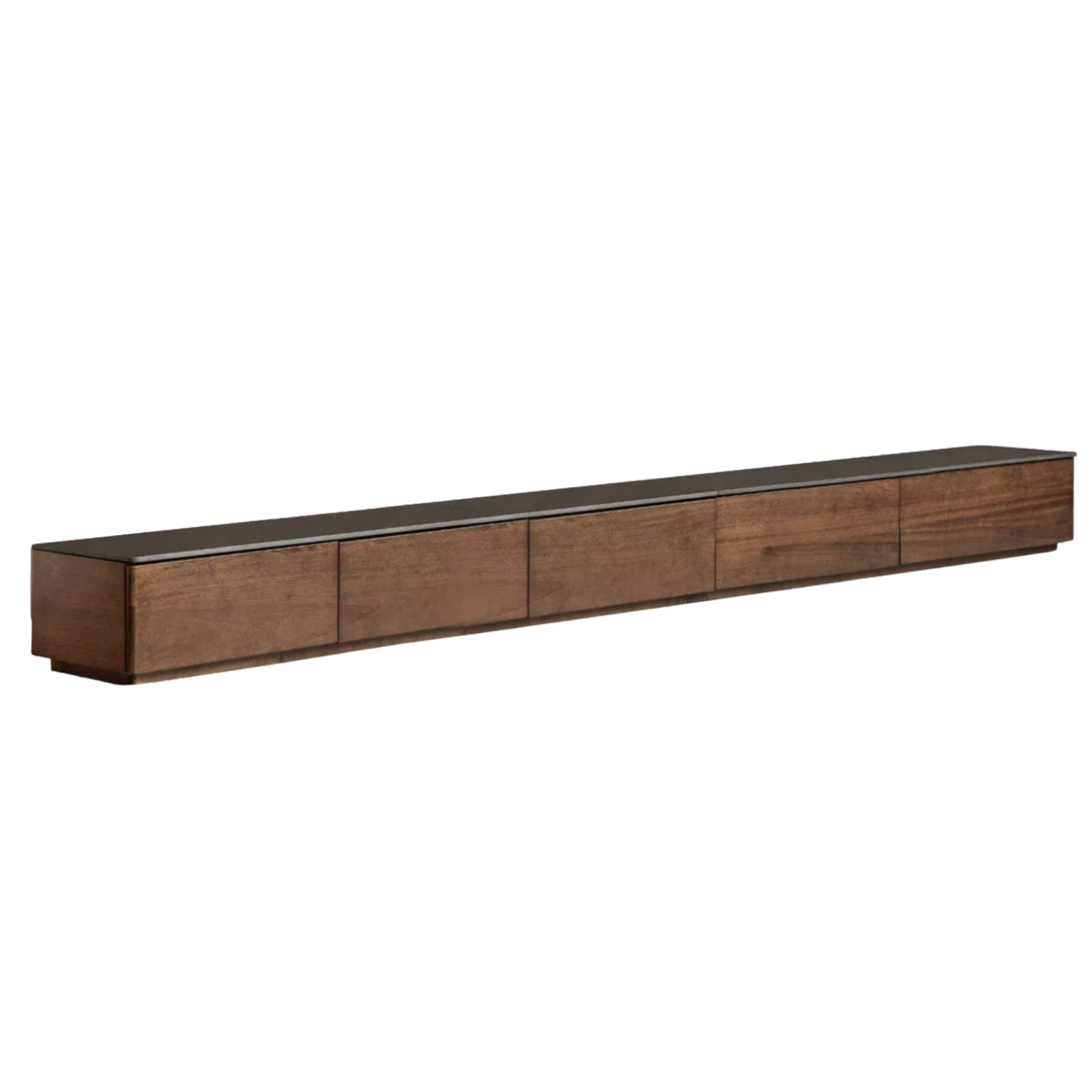 Black Walnut, Sandalwood Solid Wood Extra Long Modular TV Console