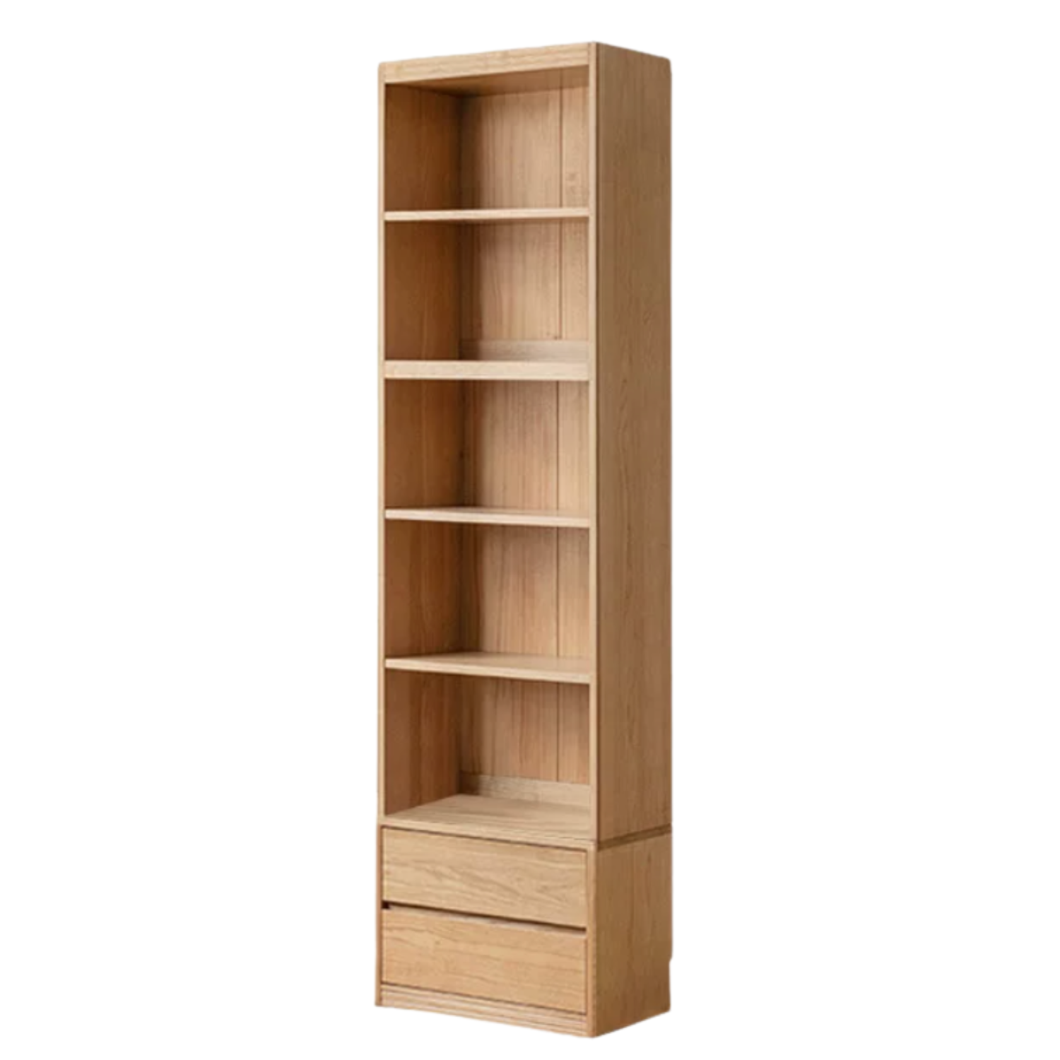Ash Solid Wood Wall-Mounted Bookcase with Integrated Study Shelf