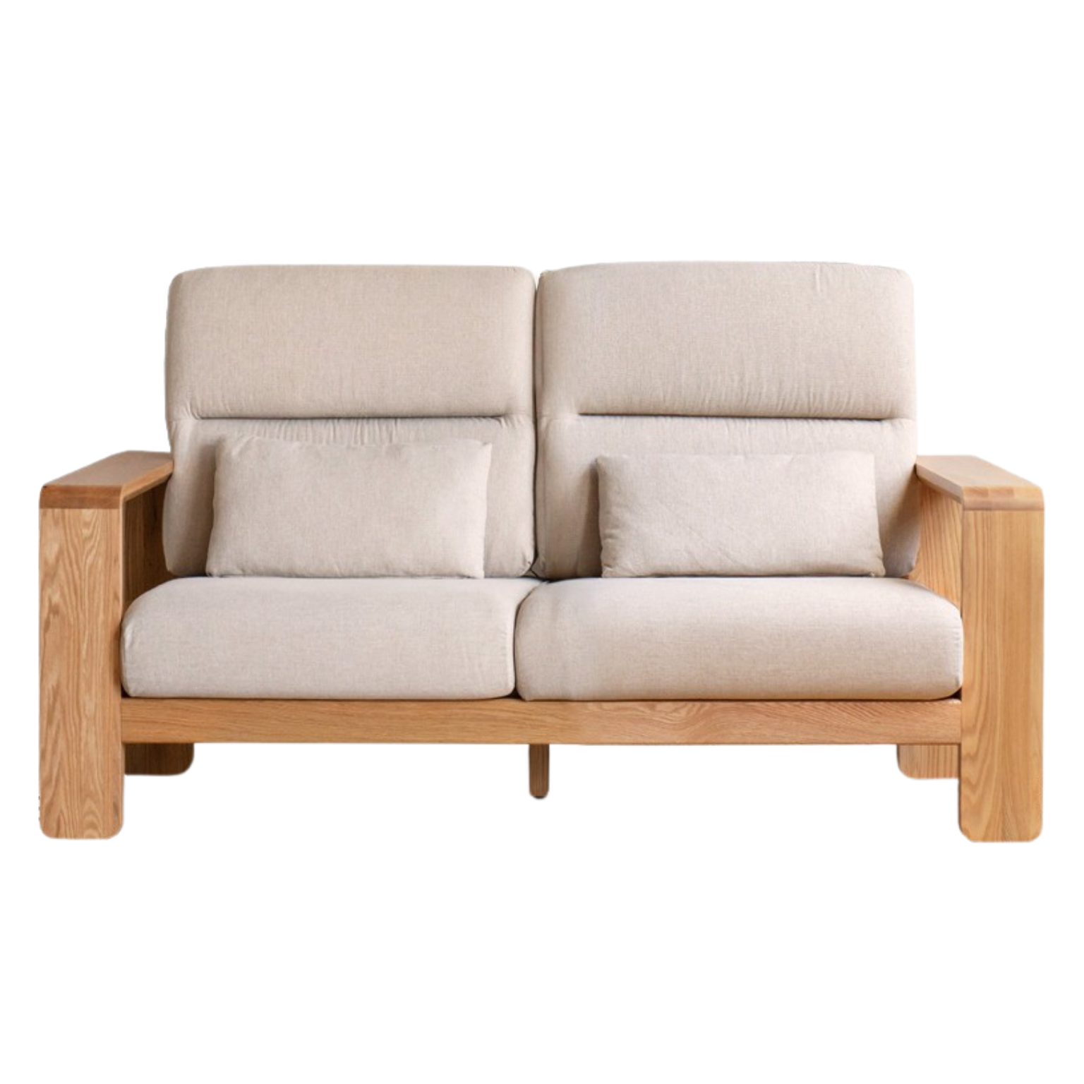 Oak Solid Wood Modern Log Style Corner Fabric Sofa