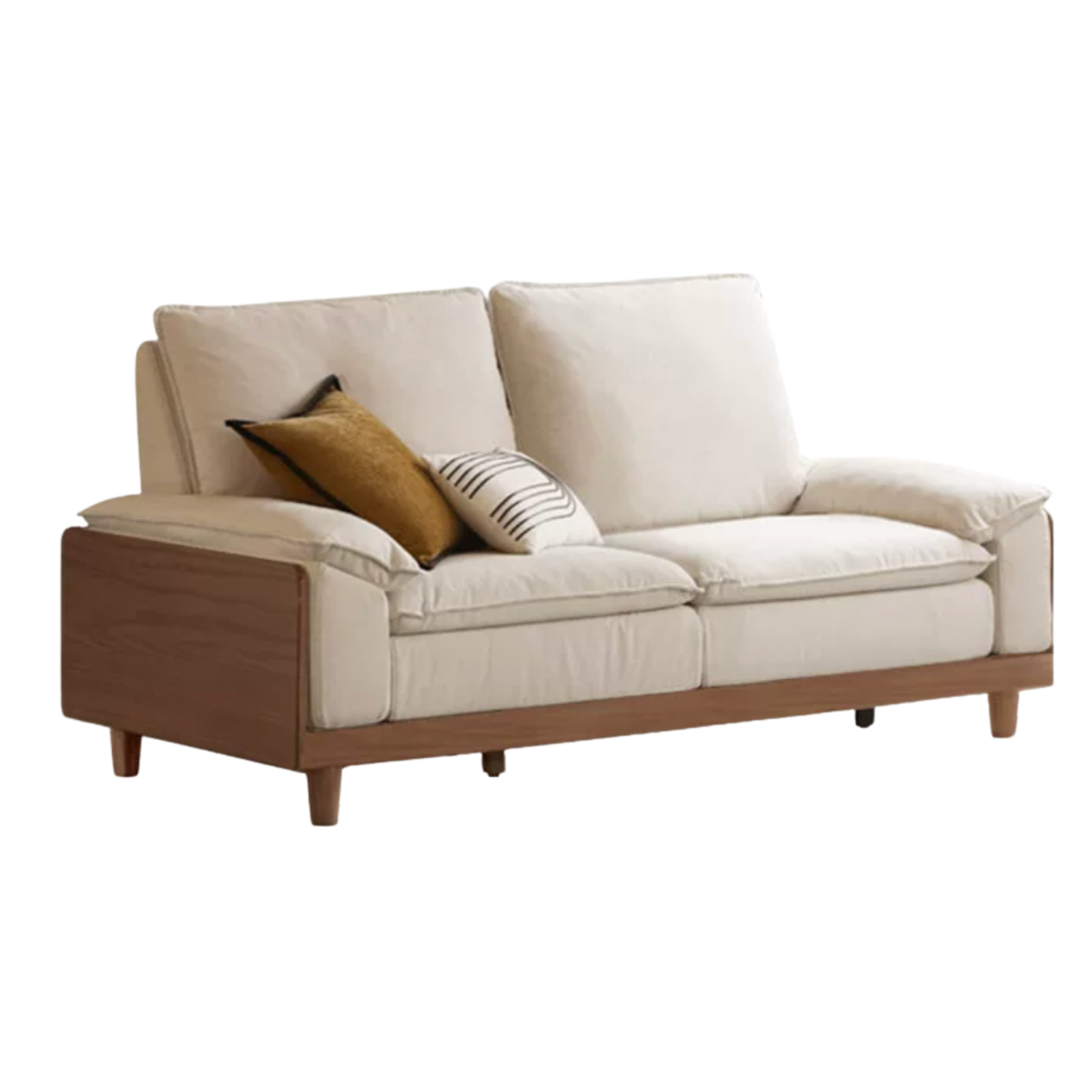 Black Walnut, Ash Solid Wood High Back Sofa