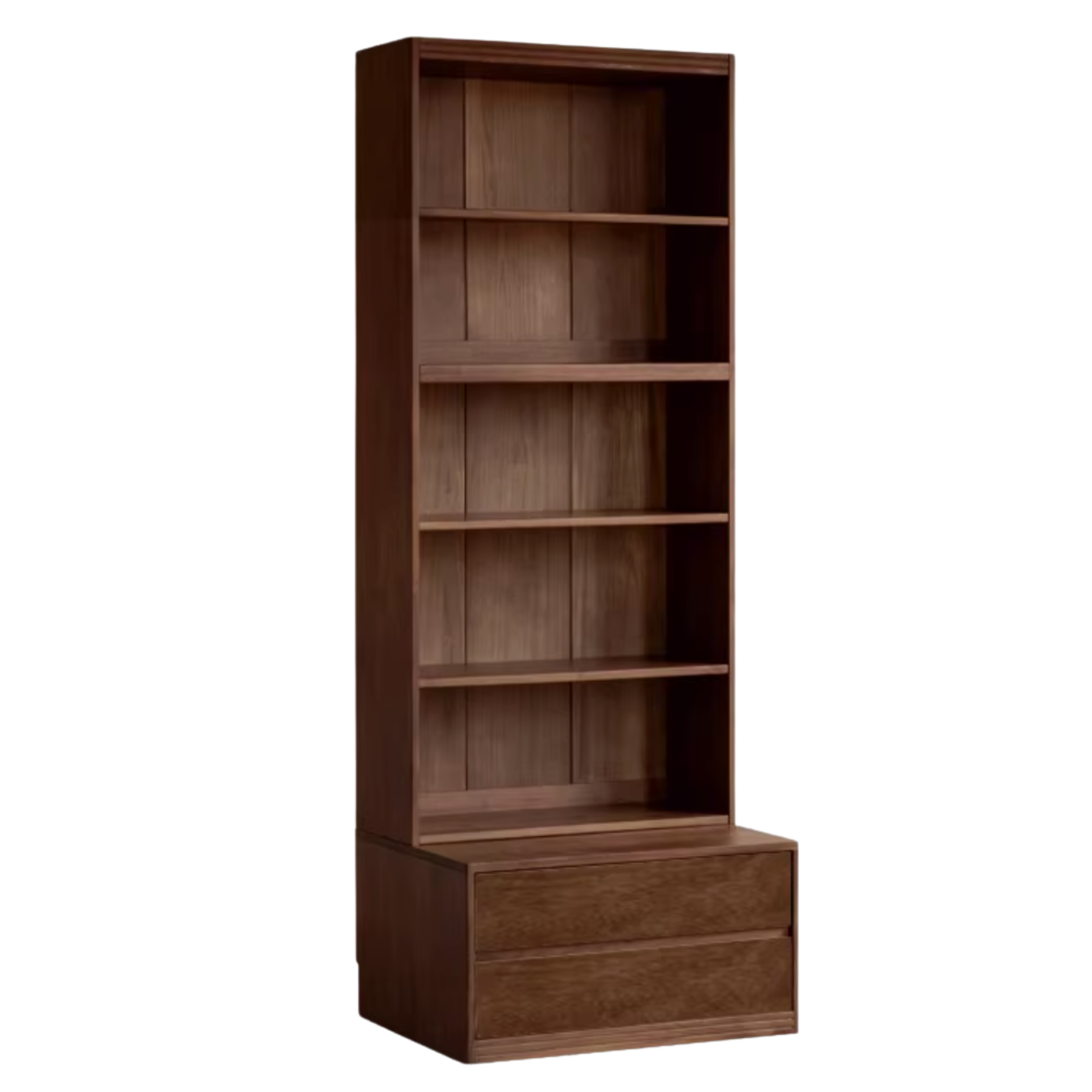 Black Walnut, Oak, Sandalwood, Ash Solid Wood Light Luxury Combined Bookshelf With Seat