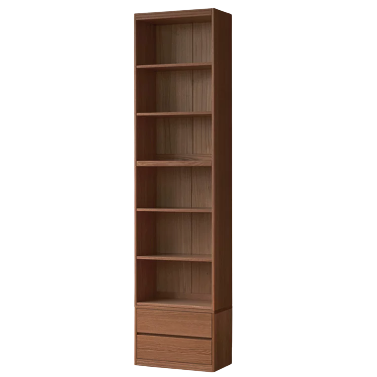 Black Walnut, Oak, Ash Solid Wood Floor-Standing Bookcase with Luxury Storage Cabinet