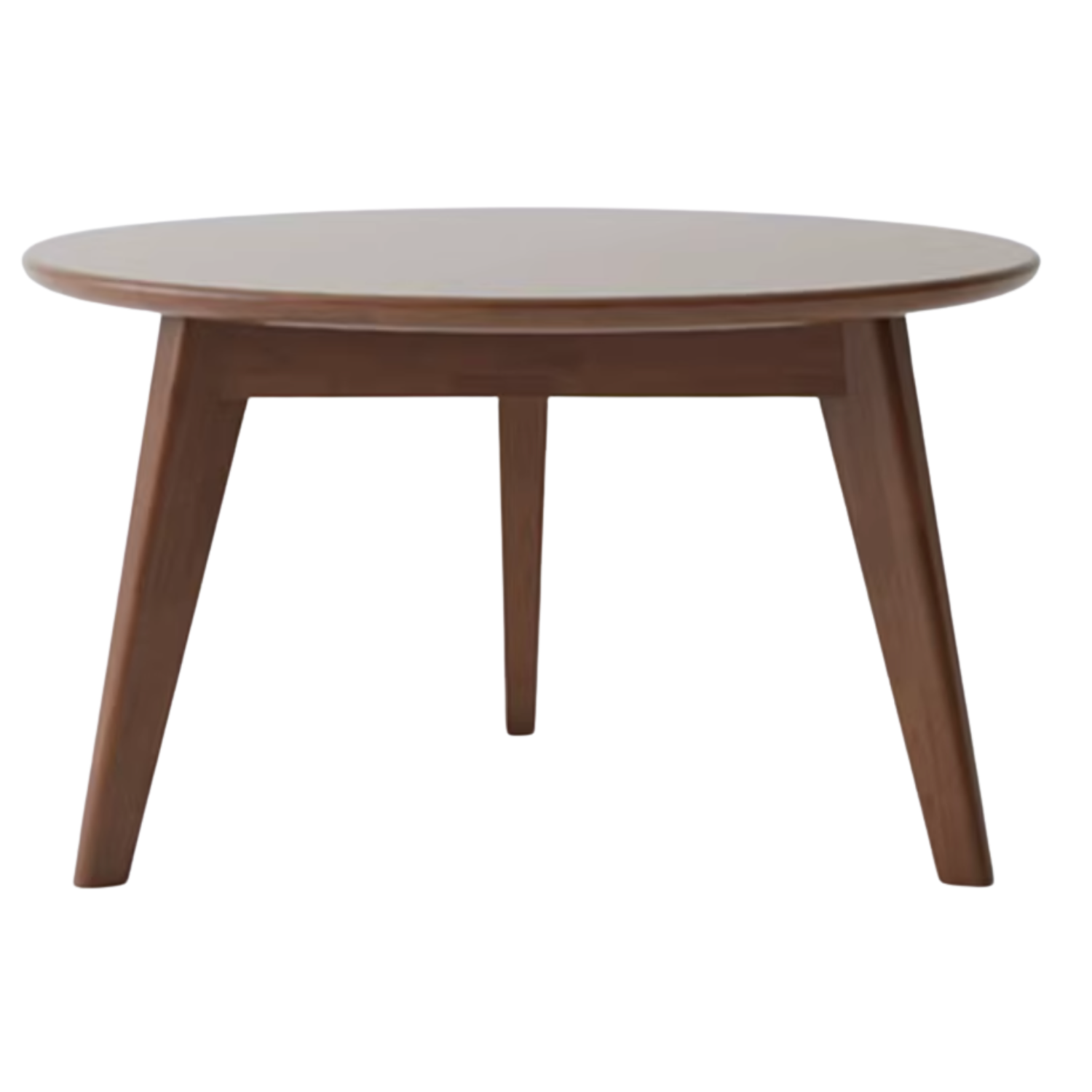 Oak, Solid Rubberwood Round Coffee Table, Walnut color
