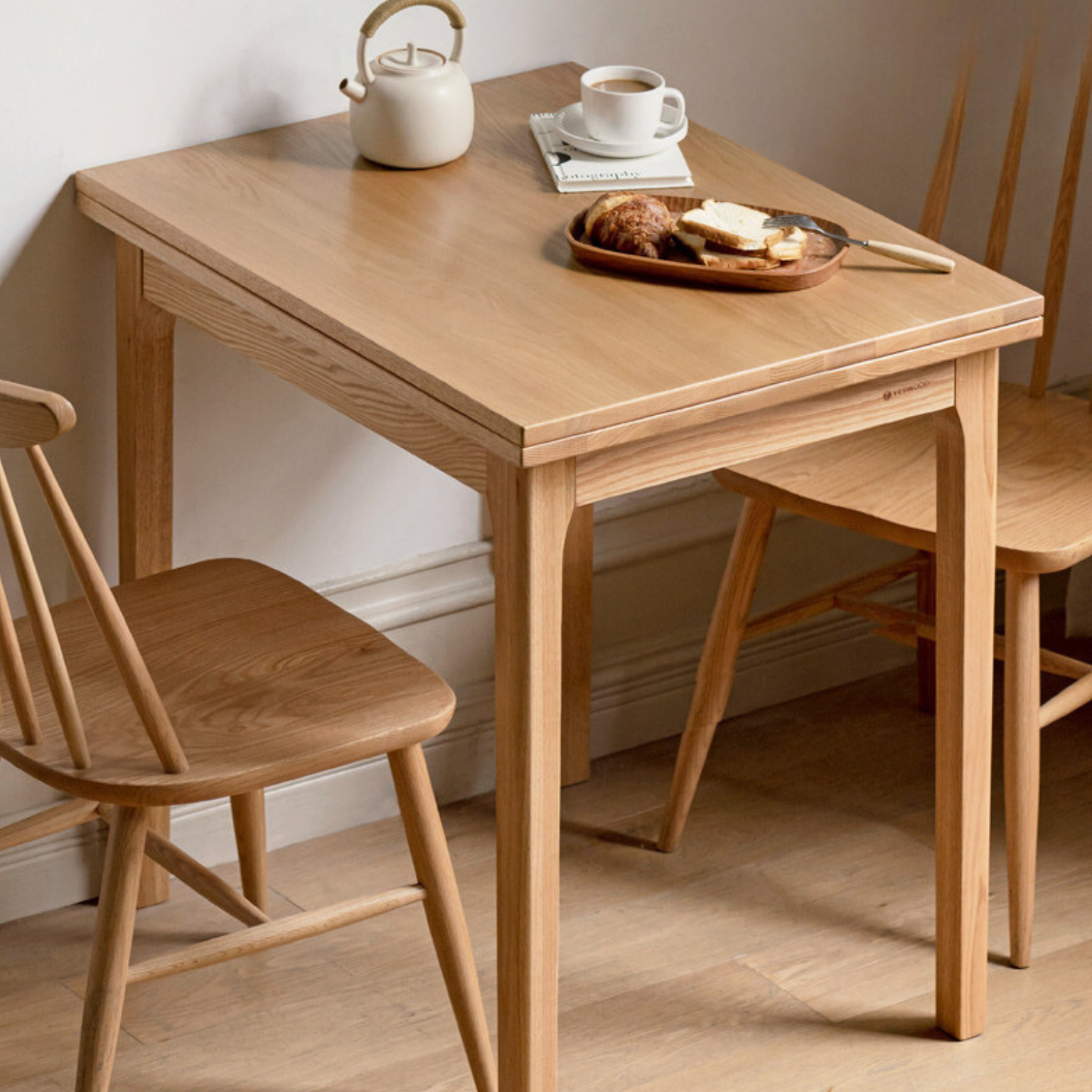 Oak Solid Wood Folding  Small Dining Table