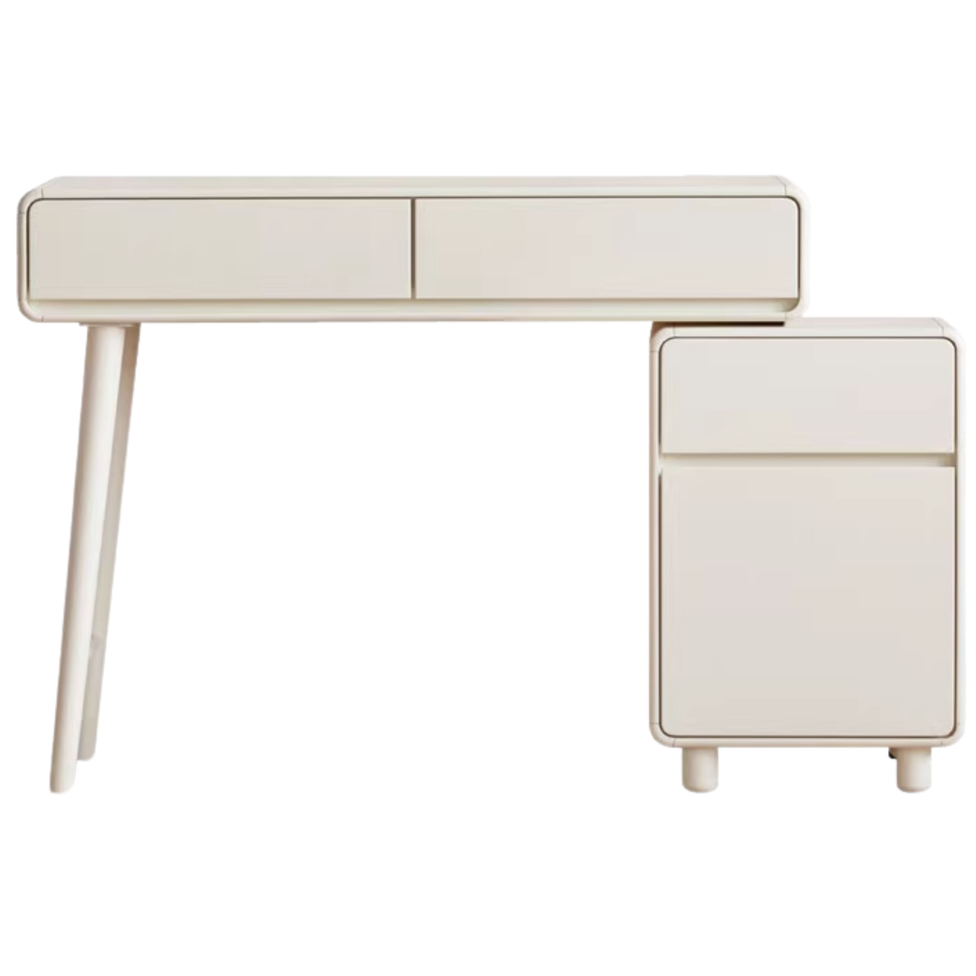 Tulip, Rubber Solid Wood Milky Telescopic Dressing Table