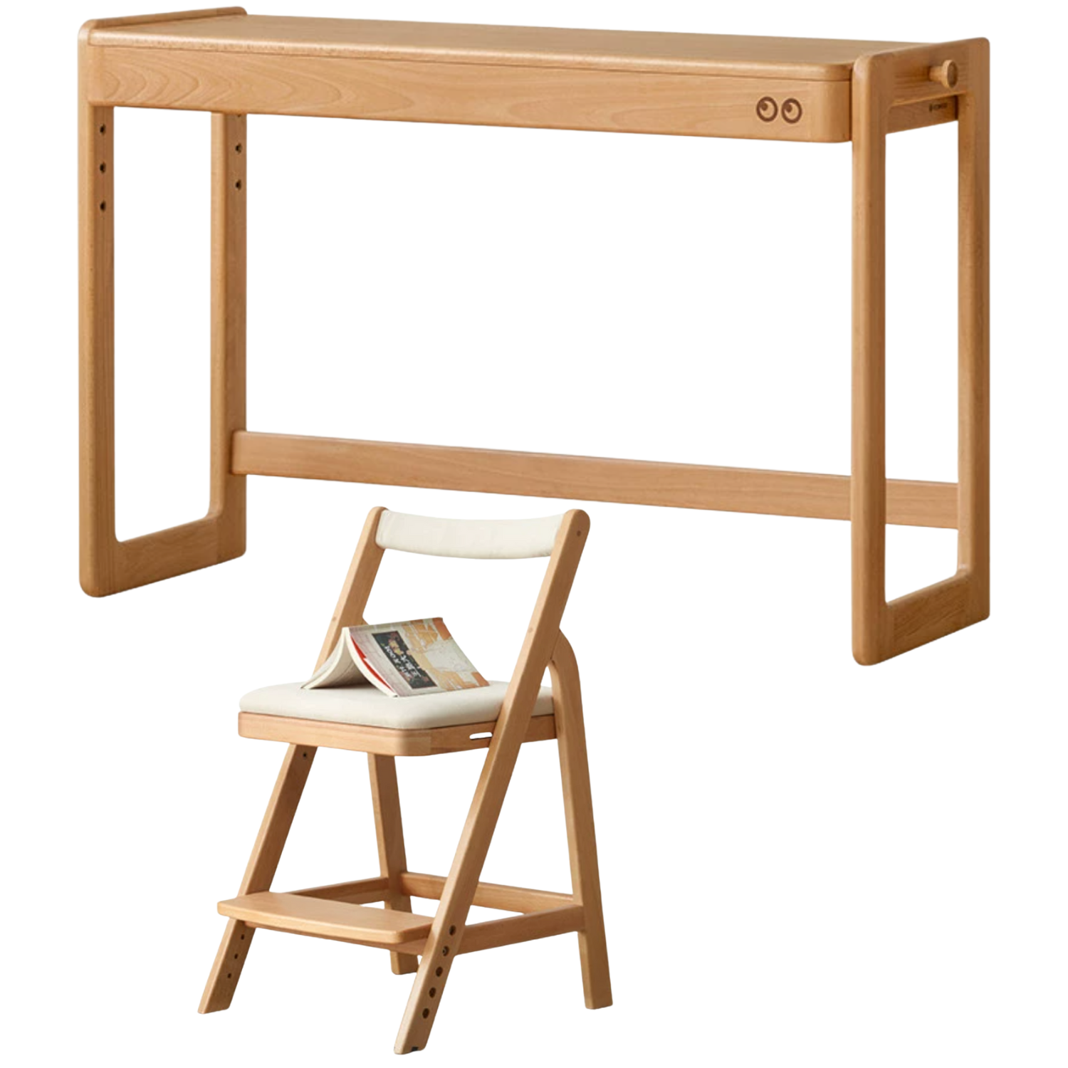 Beech Solid Wood Liftable Study Desk