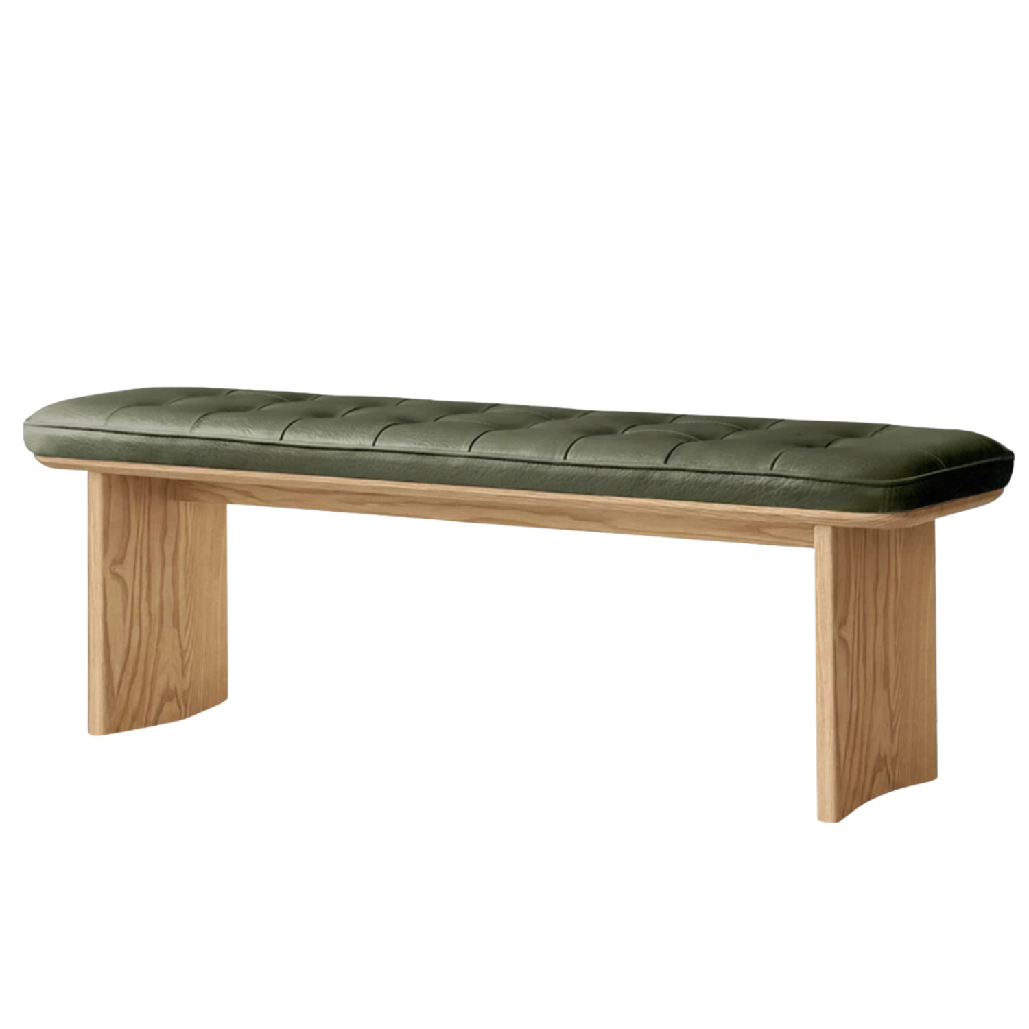 Black Walnut, Ash, Oak Solid Wood Luxury First-Layer Yellow Cowhide Seat Bench