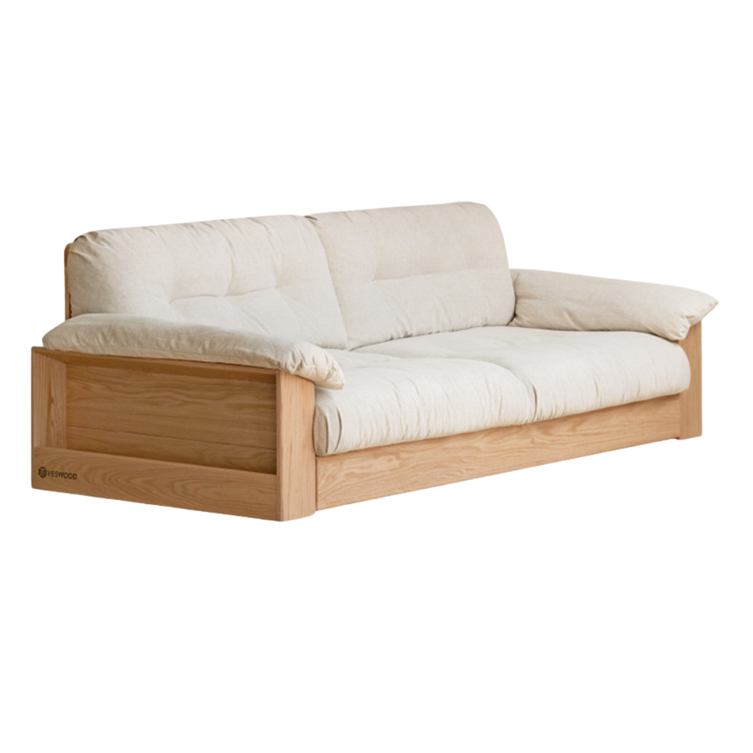 Oak Solid Wood Floor Storage Sofa Modern