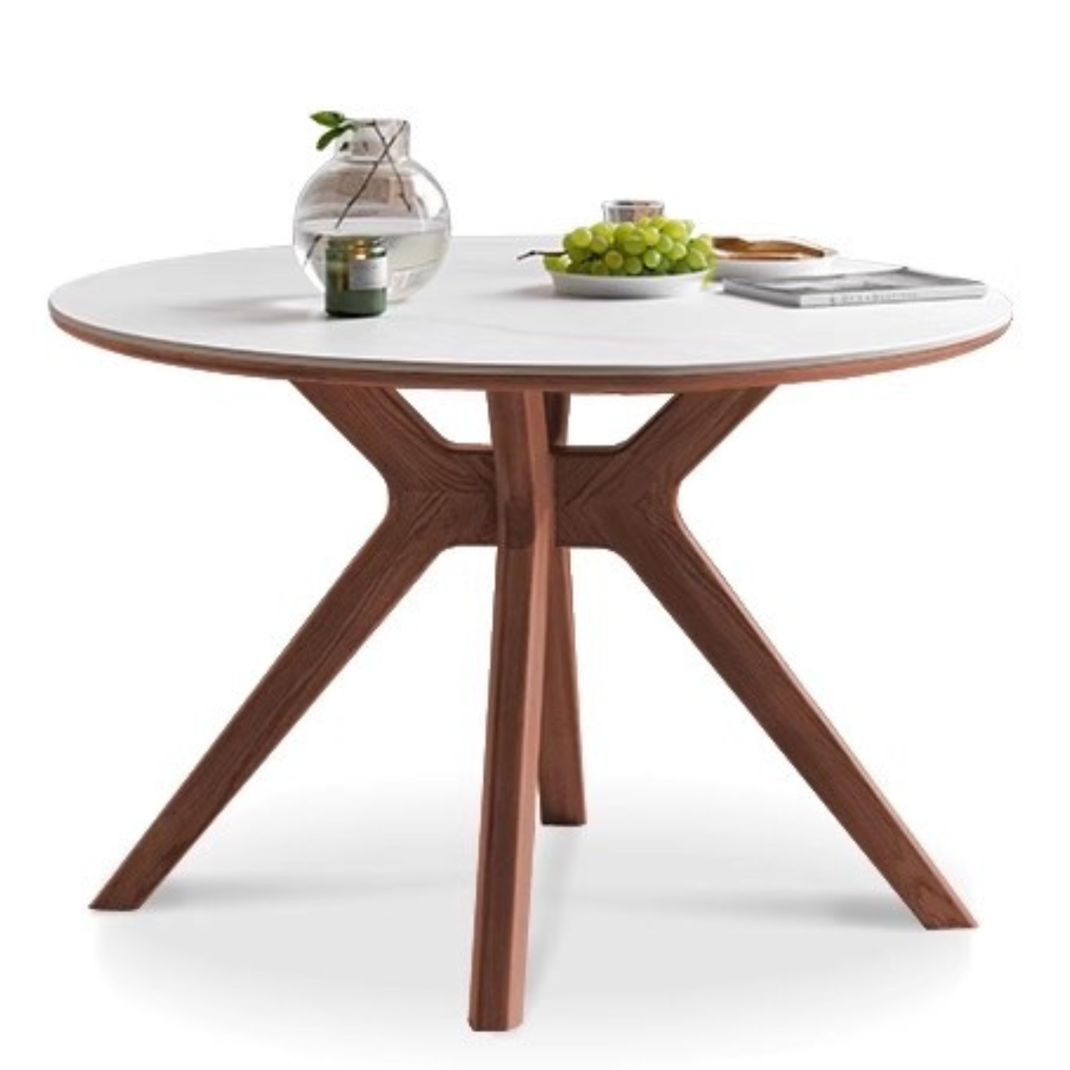 Black Walnut Solid Wood  round Dining Table