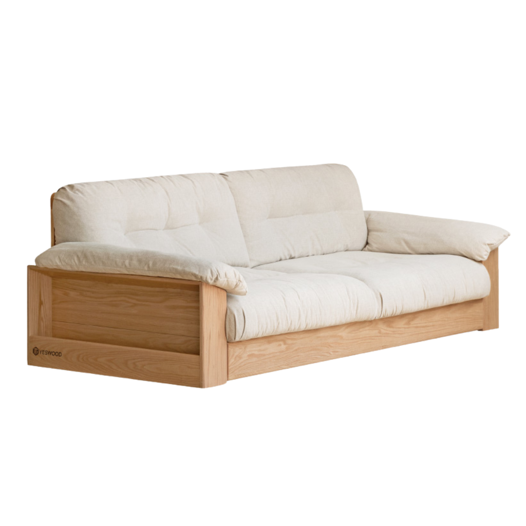 Oak Solid Wood Floor Storage Sofa Modern