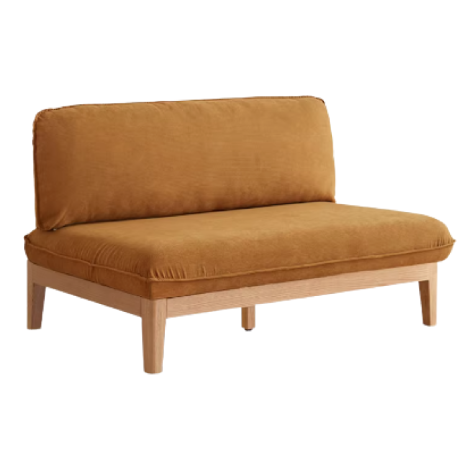 Oak Solid Wood Fabric Sofa)