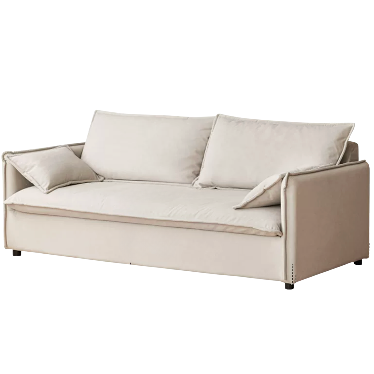 Cream-style washable fabric sofa with relaxed silhouette