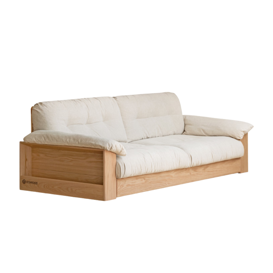 Oak Solid Wood Floor Storage Sofa Modern