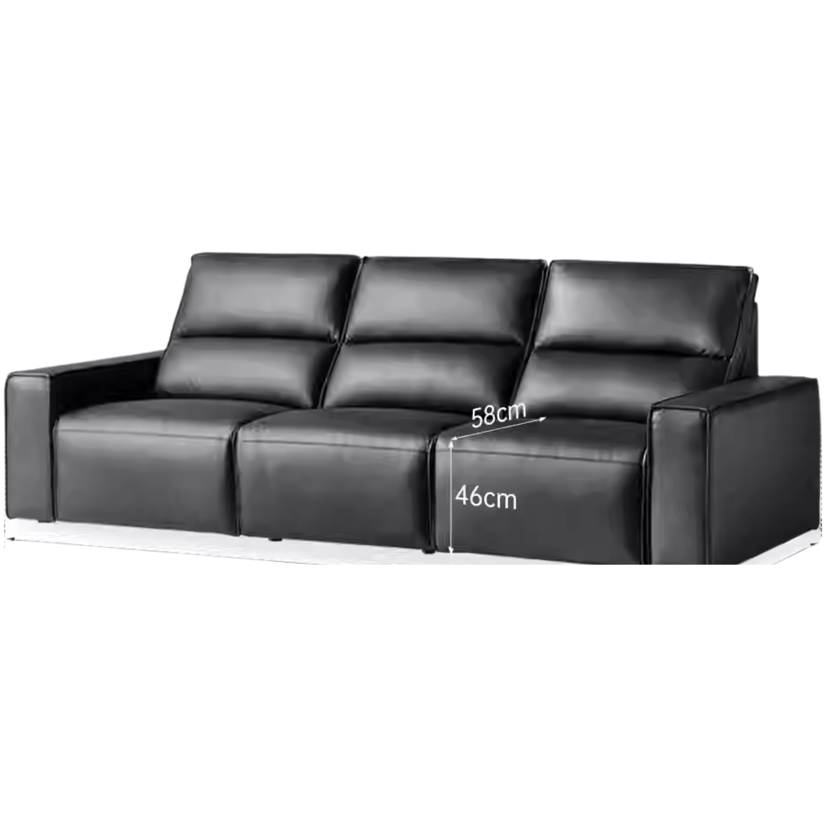 Cowhide Straight Leather Electric Sofa- 4 color