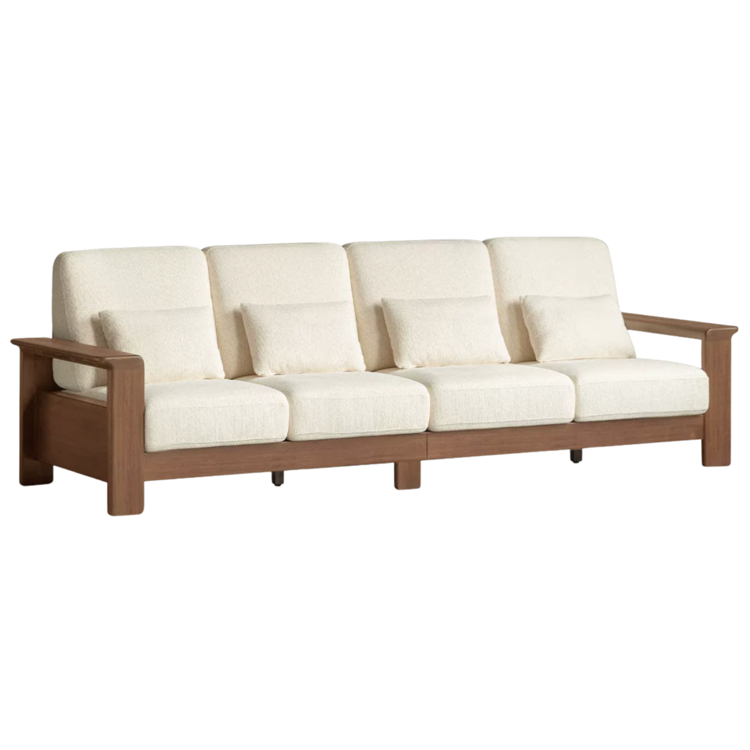 Black Walnut Solid Wood, Ash, Sandalwood, Genuine Leather, fabrics Designer Sofa with Deep, Structured Silhouette