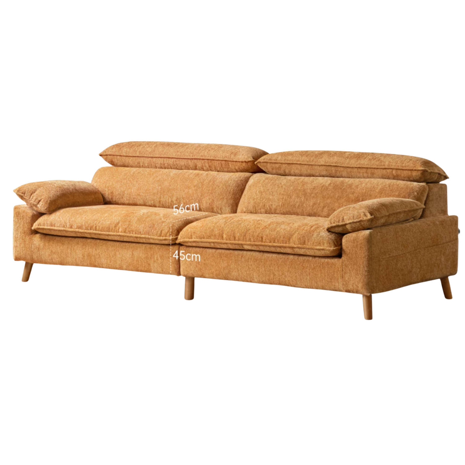 Fabric High Back Straight Sofa Modern