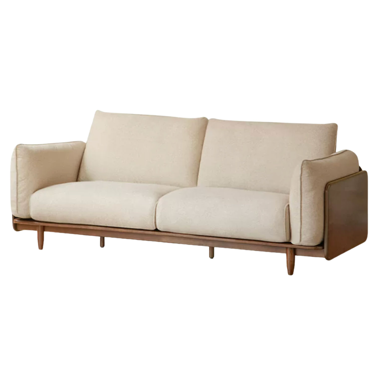 Black Walnut, Oak Solid Wood Sofa with Italian Light Luxury Design