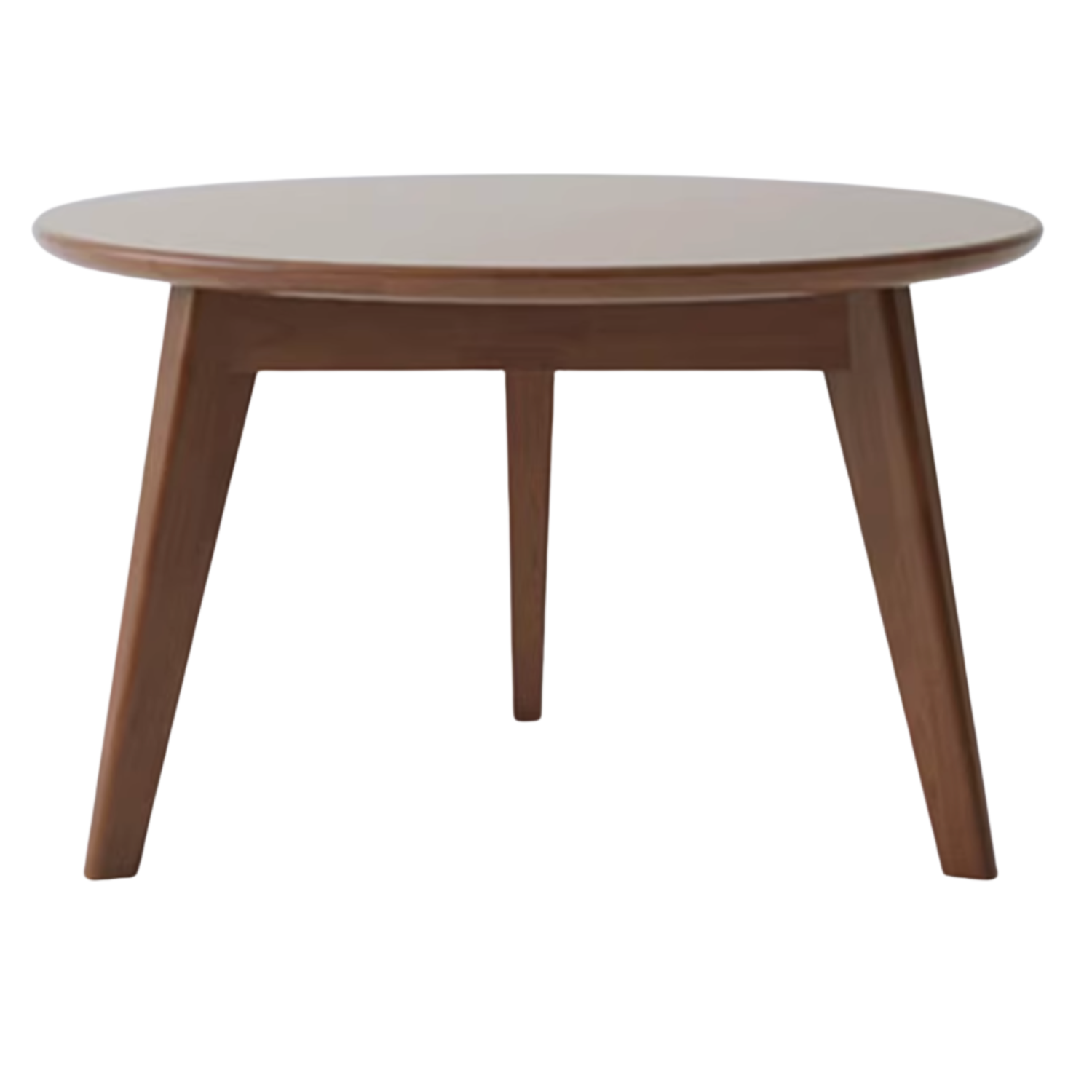 Oak, Solid Rubberwood Round Coffee Table, Walnut color
