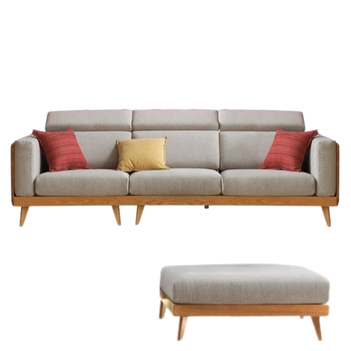 Oak solid wood modern Fabric sofa