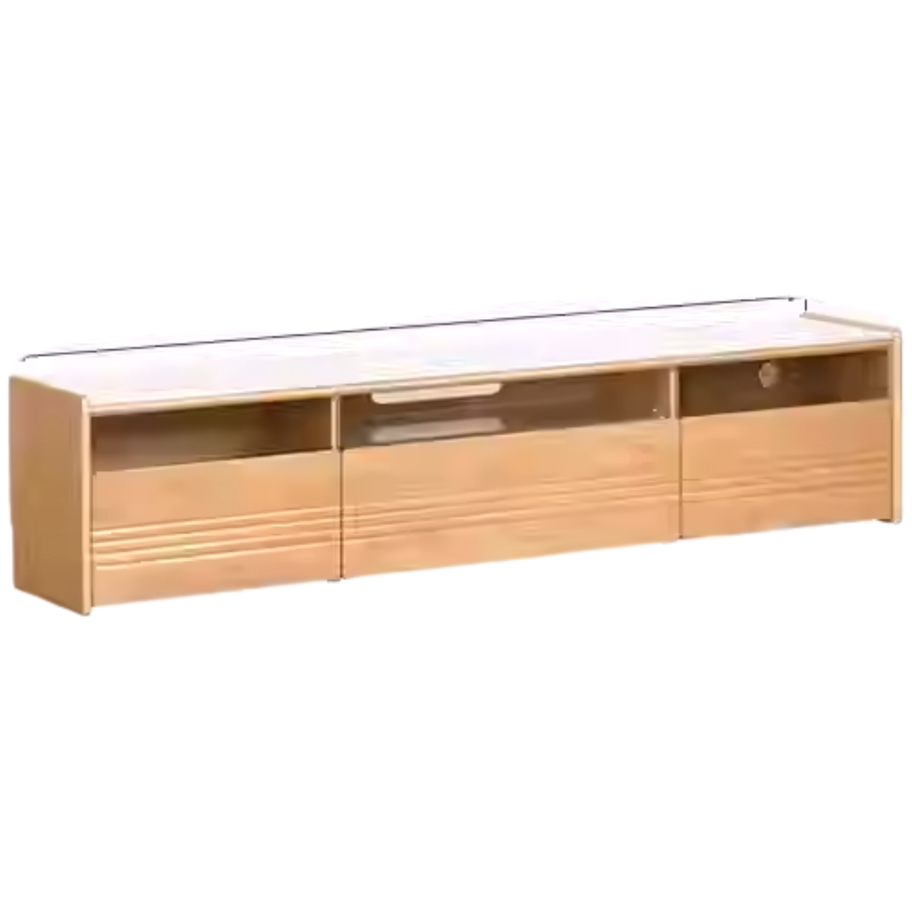 Beech Solid Wood Floor Rock Board TV Stand