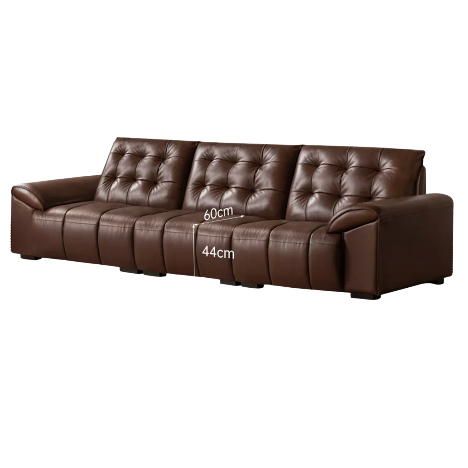 Genuine Leather  Oversized Tufted  Deep-Cushion  Sofa