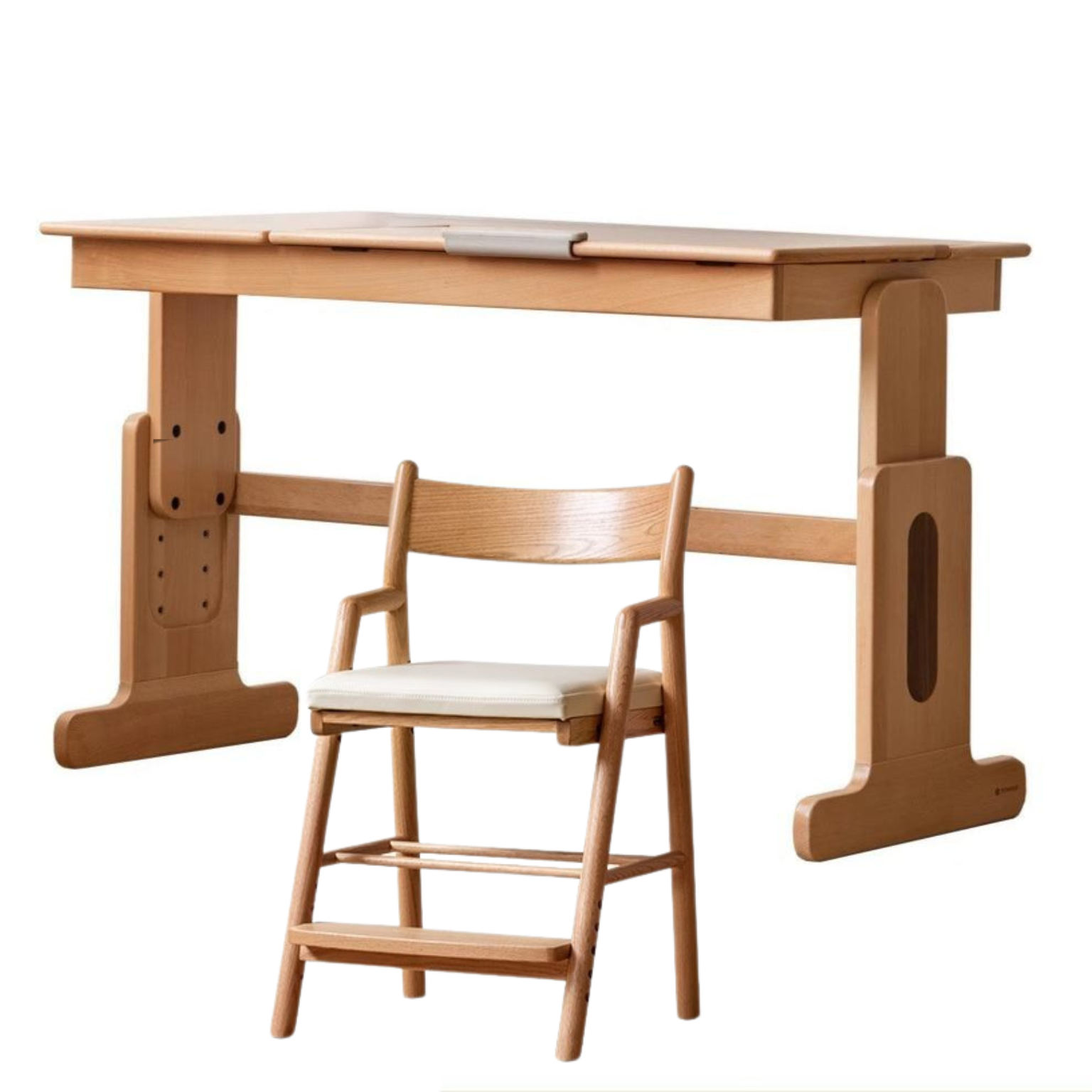 European beech solid wood liftable kids table